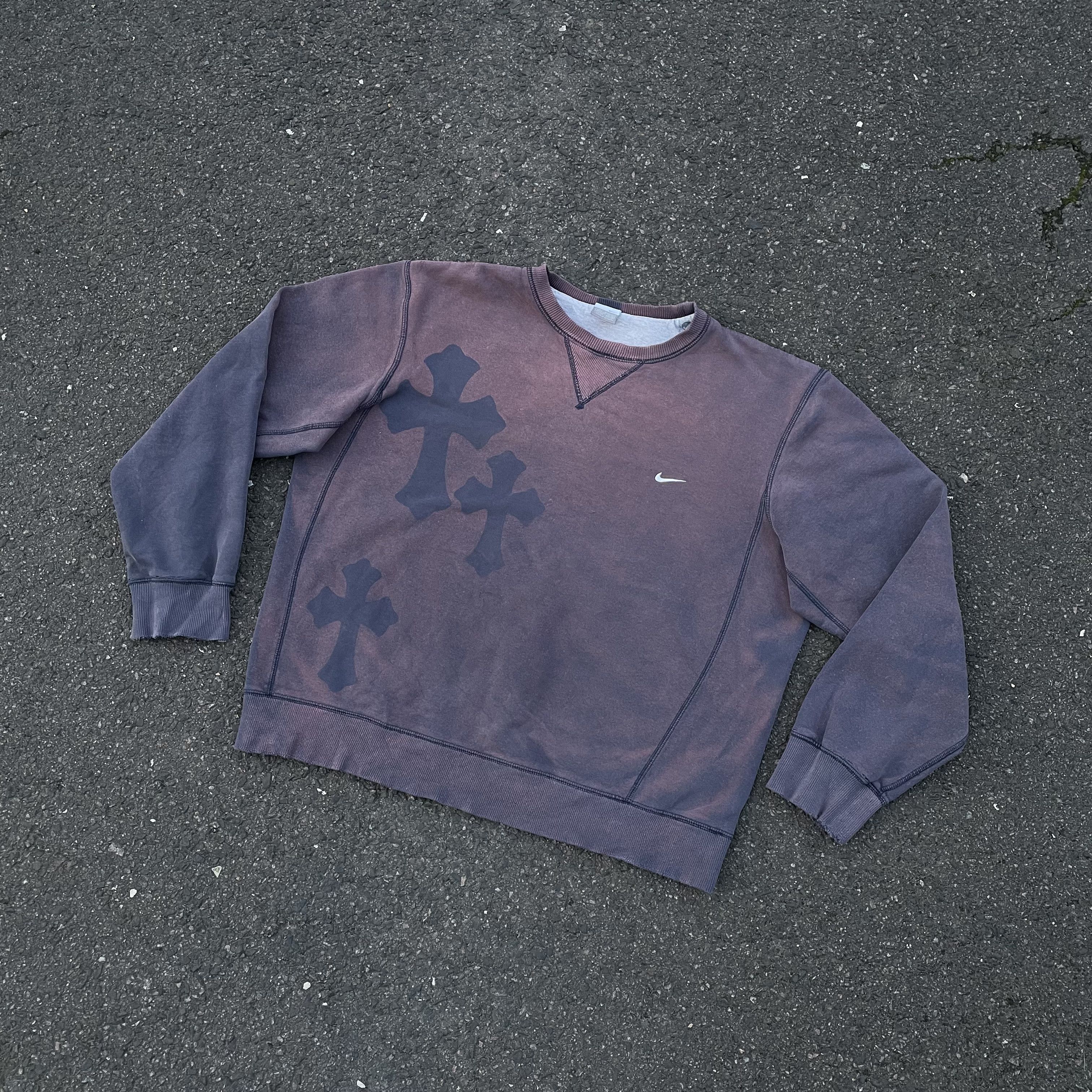 Nike Vintage Custom Nike Cross Graphic Sweatshirt Grunge faded Size US L / EU 52-54 / 3 - 2 Thumbnail