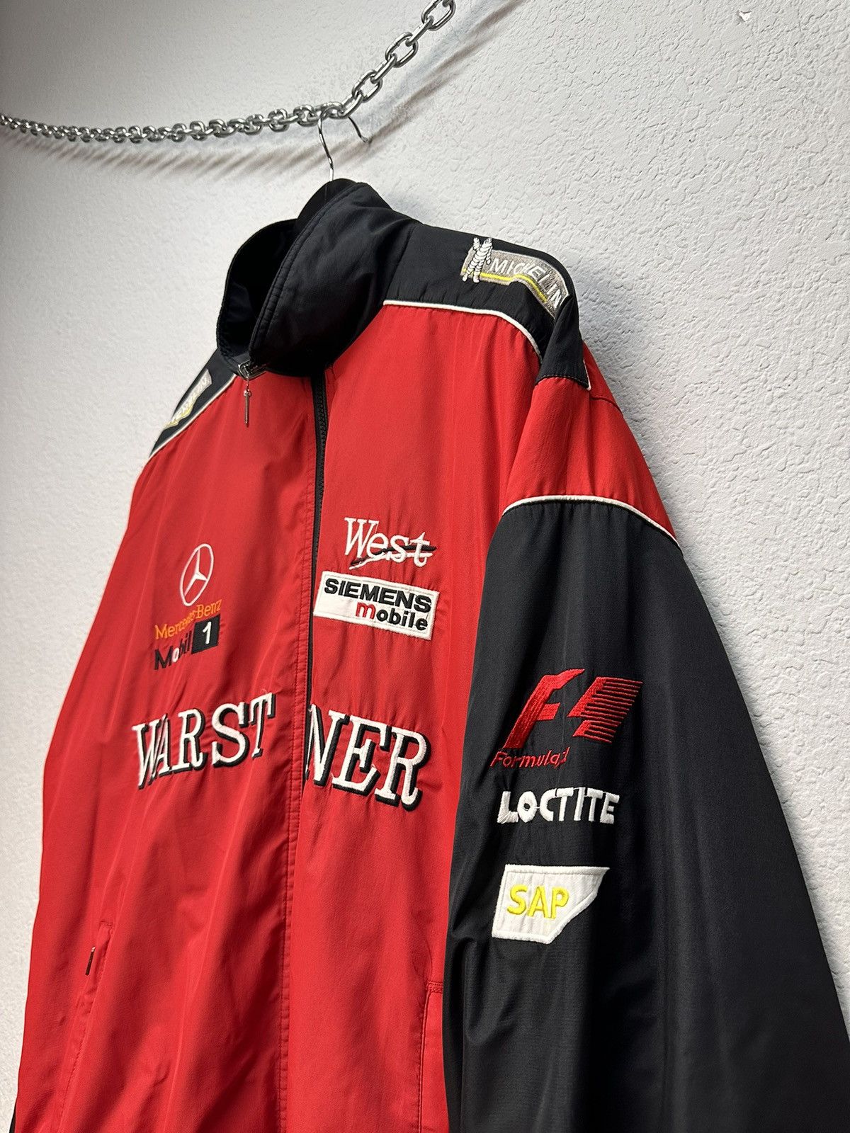 Mercedes-Benz Racing Jacket Moto Vodafone F1 Nascar Leather Red Bull Lucky Size US XL / EU 56 / 4 - 4 Thumbnail