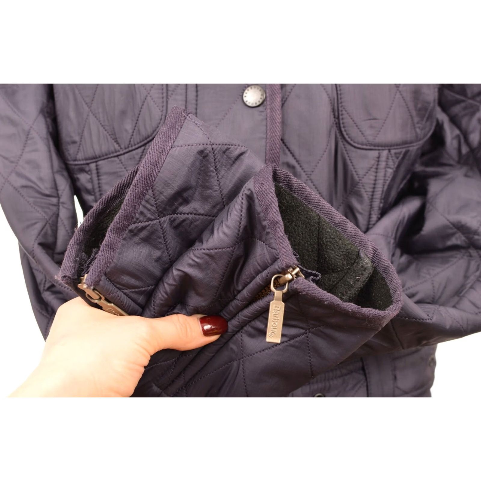 Barbour Barbour International Purple Quilted Belted Jacket Size UK 12 Womens Size XL / US 12-14 / IT 48-50 - 5 Thumbnail
