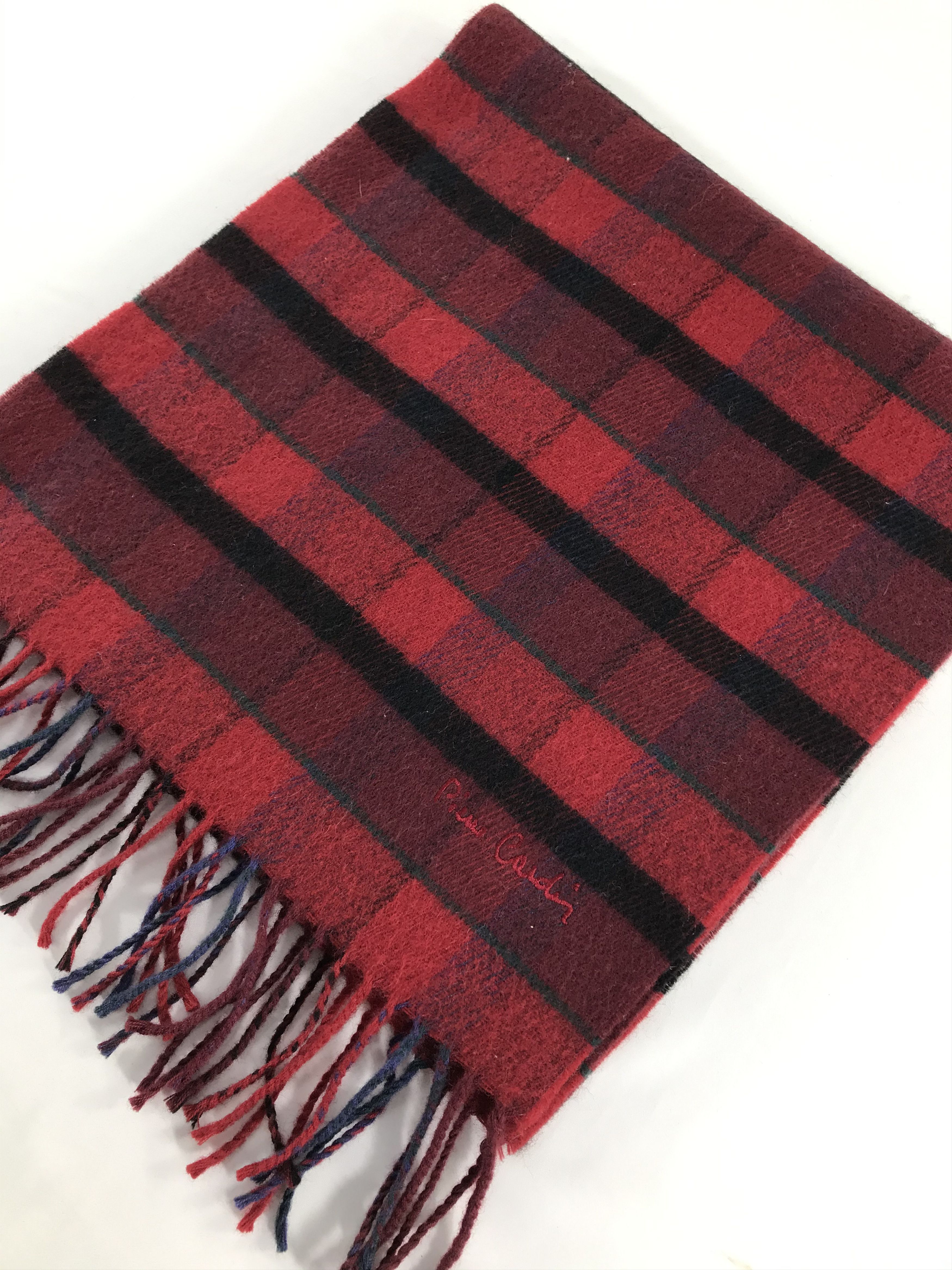 Pierre Cardin Pierre Cardin Tartan Scarf Muffler Wool V293 Size ONE SIZE - 3 Thumbnail