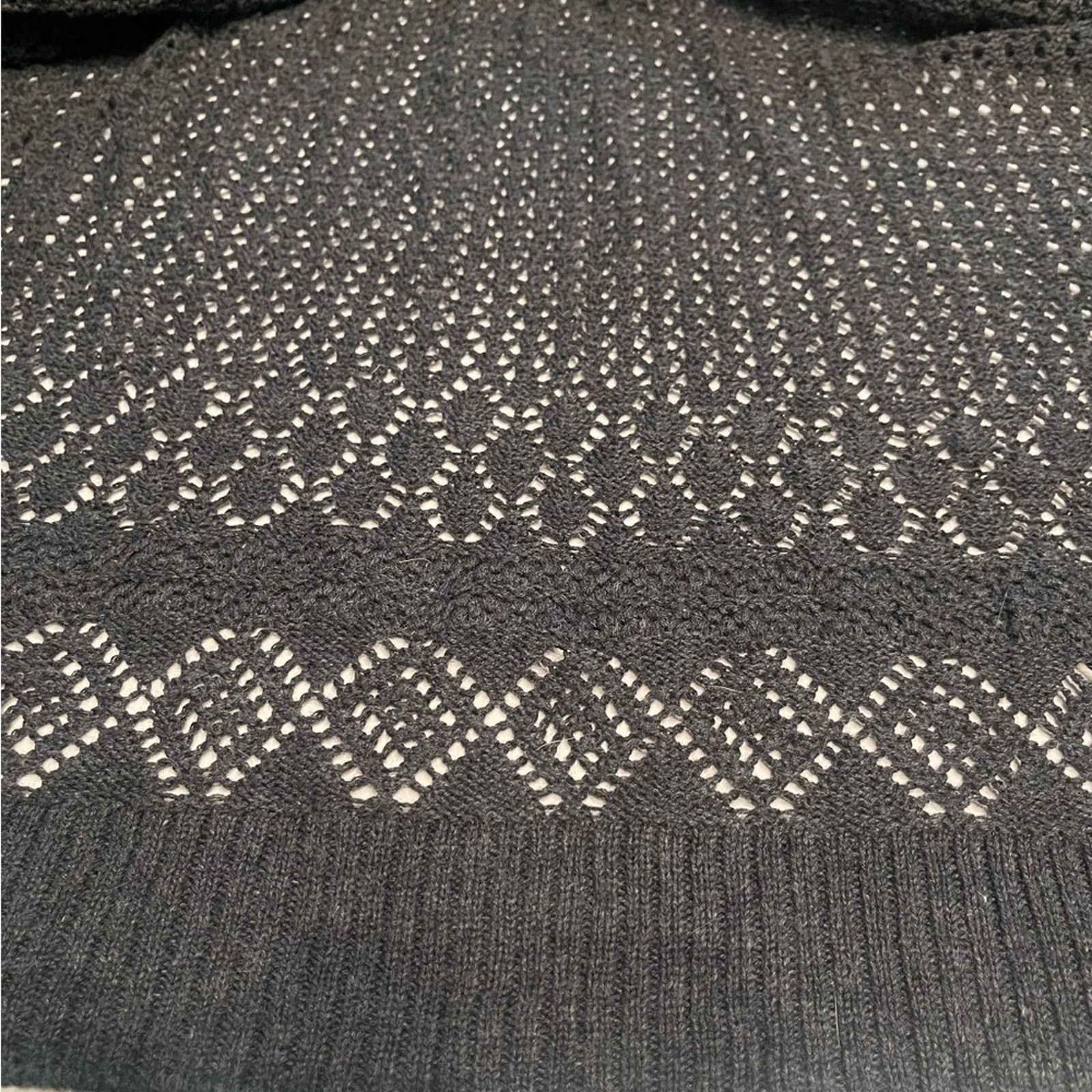 The Unbranded Brand Belldini Long Sleeve Gray Open-Knit Women's Sweater, size Lg Size L / US 10 / IT 46 - 5 Thumbnail