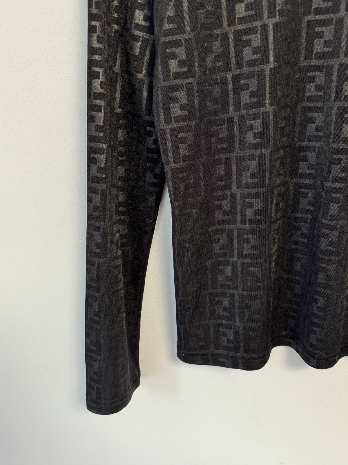 Fendi Fendi Zucca FF Monogram 100% Silk Long Sleeve Top Luxury Size M / US 6-8 / IT 42-44 - 6 Thumbnail