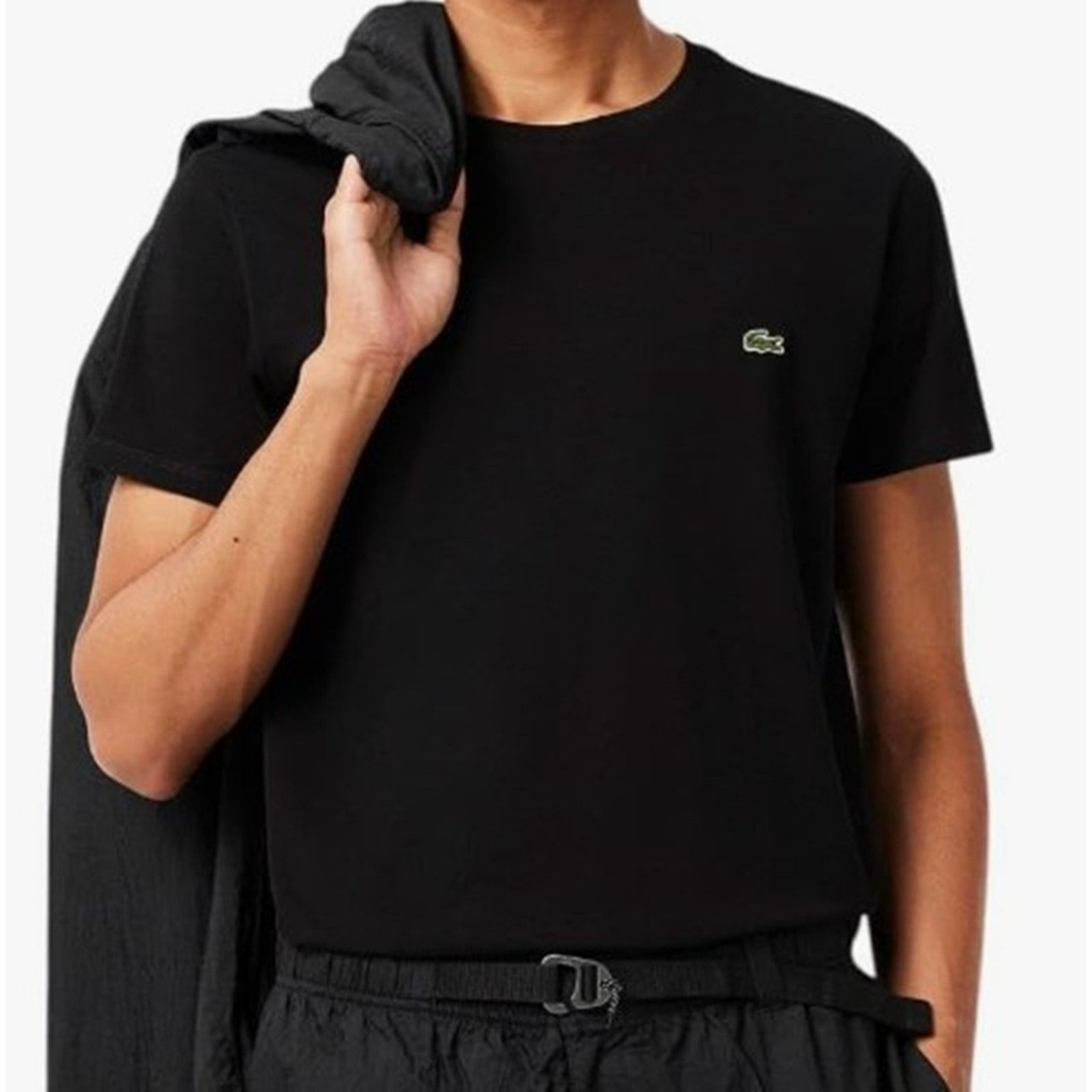 Lacoste Lacoste Men's Cotton Pima Jersey T-Shirt Black Medium Size US M / EU 48-50 / 2 - 1 Thumbnail