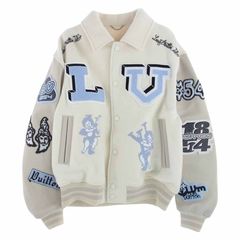 Wool and Leather Cream Louis Vuitton Bunny Varsity Jacket - Jacket Makers