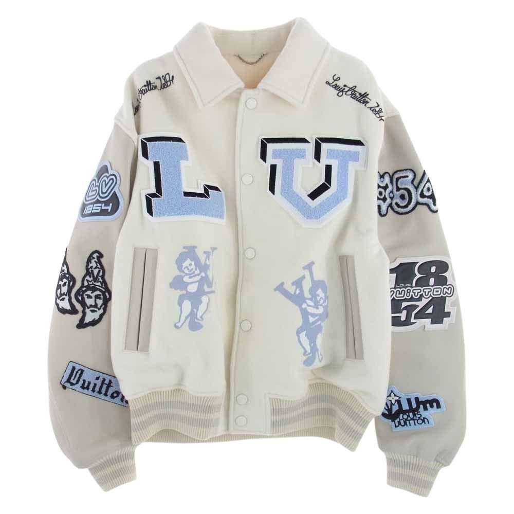 image of Louis Vuitton Bunny Varsity Jacket in Beige, Men's (Size Large)