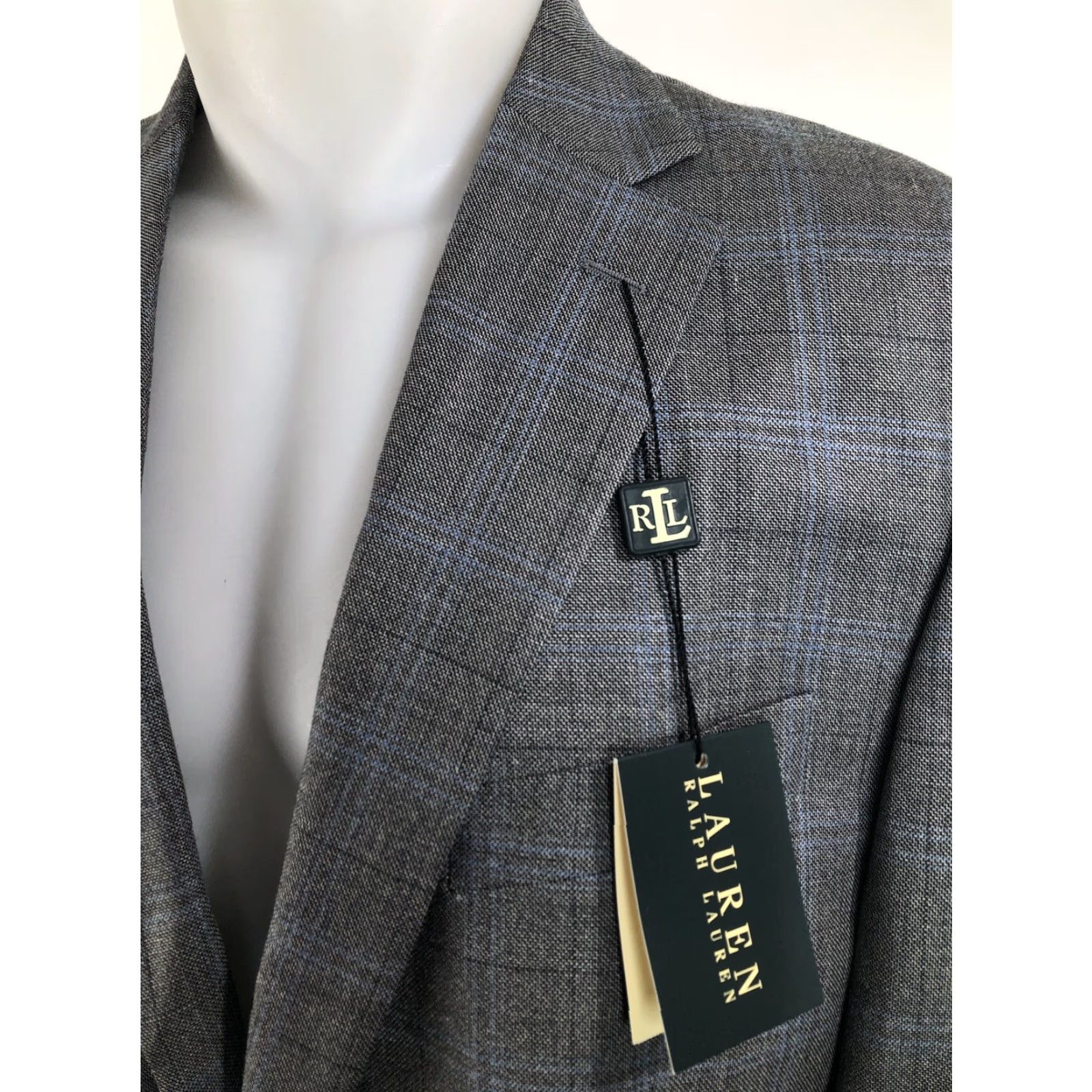 Ralph Lauren LAUREN / RALPH LAUREN - NEW w TAGS - SILK / WOOL Windowpane 44L Blazer Men 44 Long Gray Silk Wool Blazer Mens Size 44R - 3 Thumbnail
