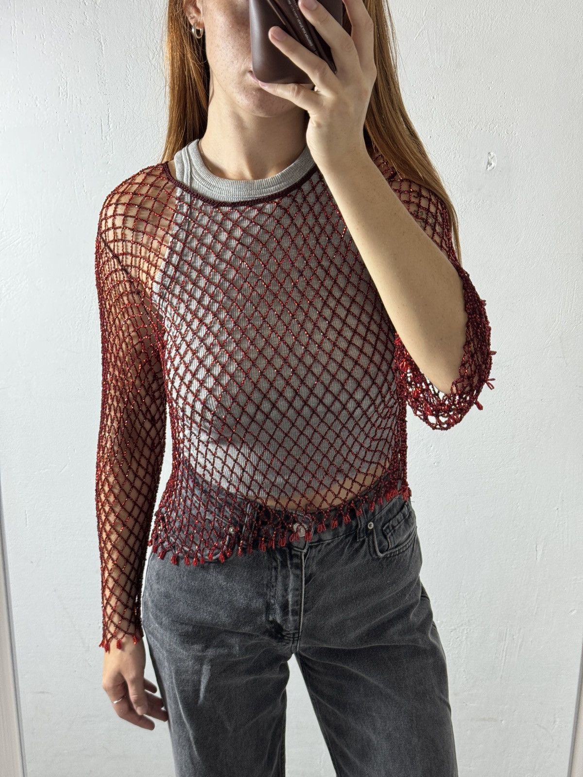 Other VINTAGE AVANT GARDE BEADS HANDMADE LONG SLEEVE Size S / US 4 / IT 40 - 2 Thumbnail