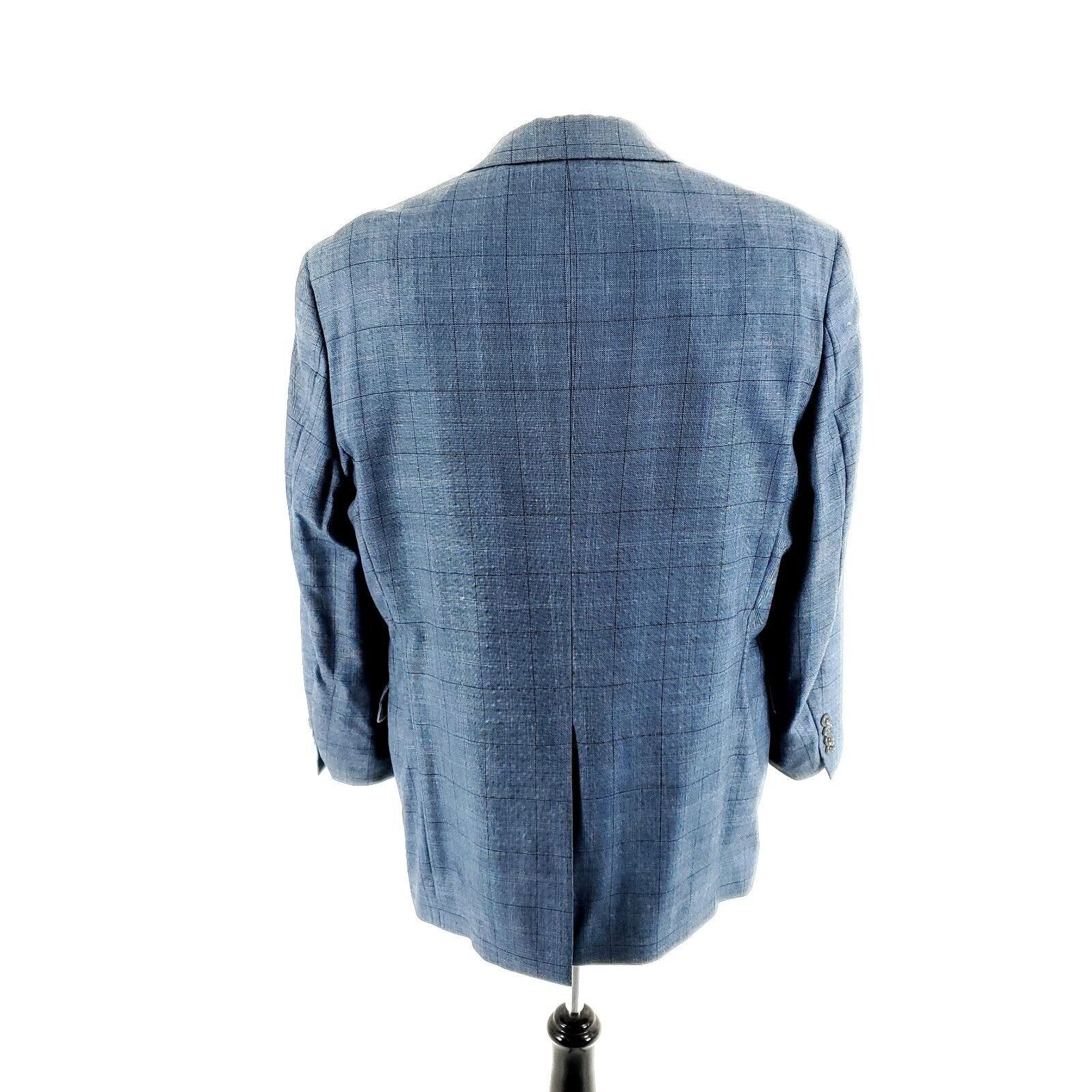 Hart Schaffner Marx Hart Schaffner Marx Wool 2 Button Blazer 42R Blue Sharkskin Size 42R - 5 Thumbnail