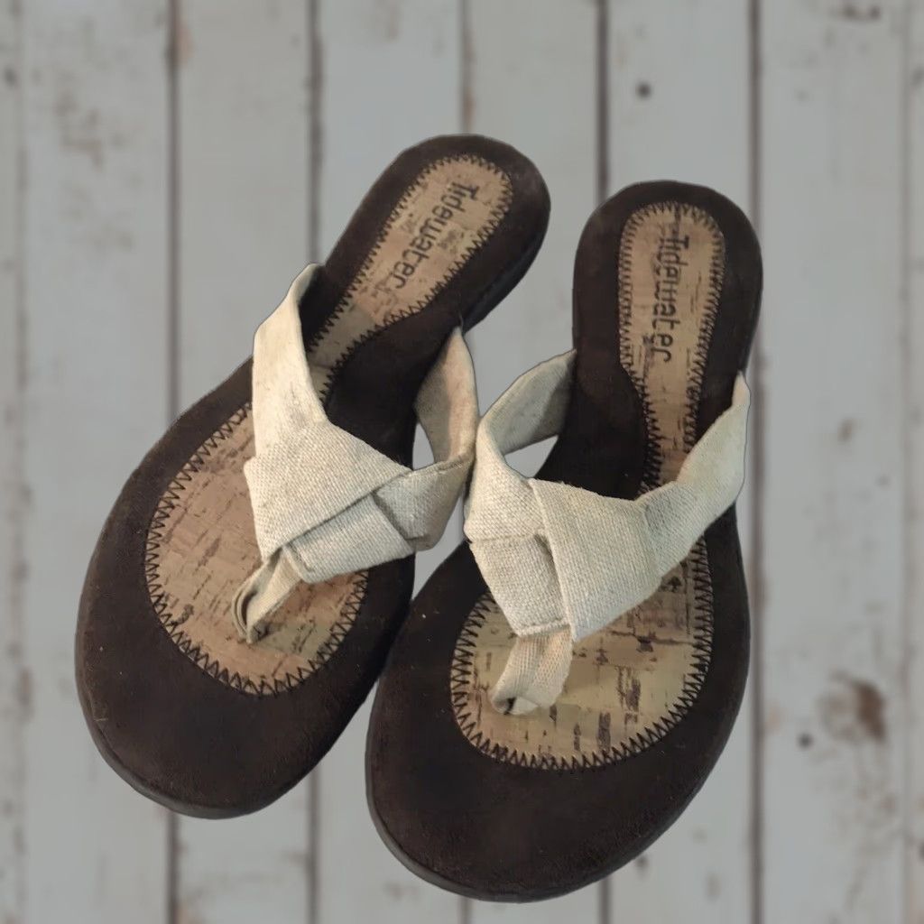 Vintage Tidewater Beige Flip Flops Womens Size 7 Casual Lightweight Comfort Size US 7 / IT 37 - 1 Thumbnail