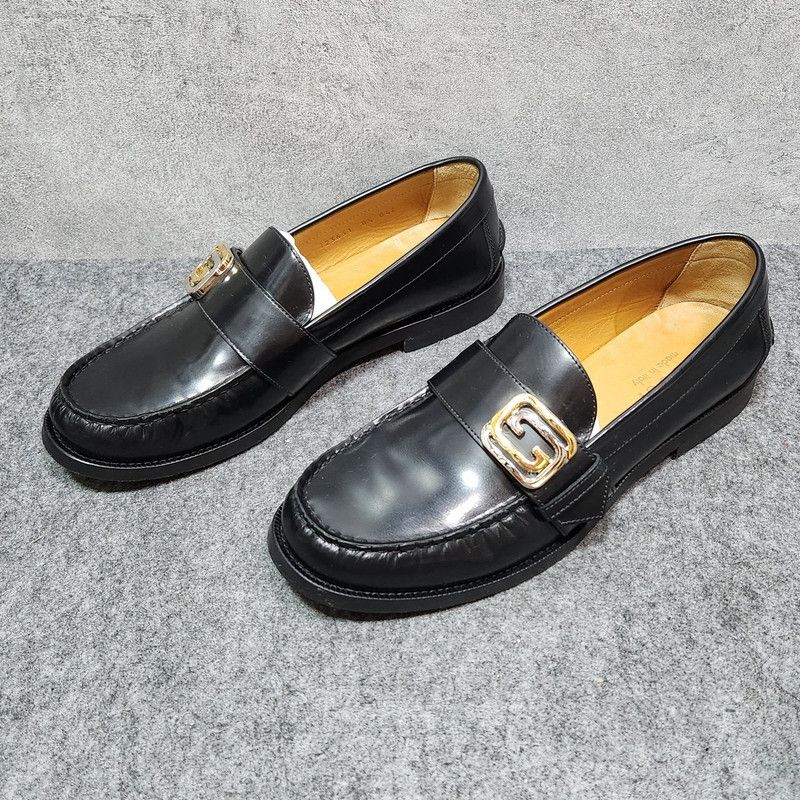 Gucci Gucci Interlocking Black Leather Loafers for Men 0079 Size US 9.5 / EU 42-43 - 1 Thumbnail