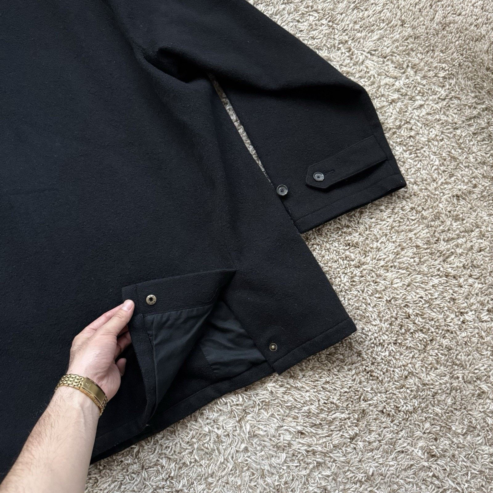 Polo Ralph Lauren × Ralph Lauren Vintage Polo Ralph Lauren Black Wool Pea Coat Zip Up Jacket Size US XL / EU 56 / 4 - 6 Thumbnail