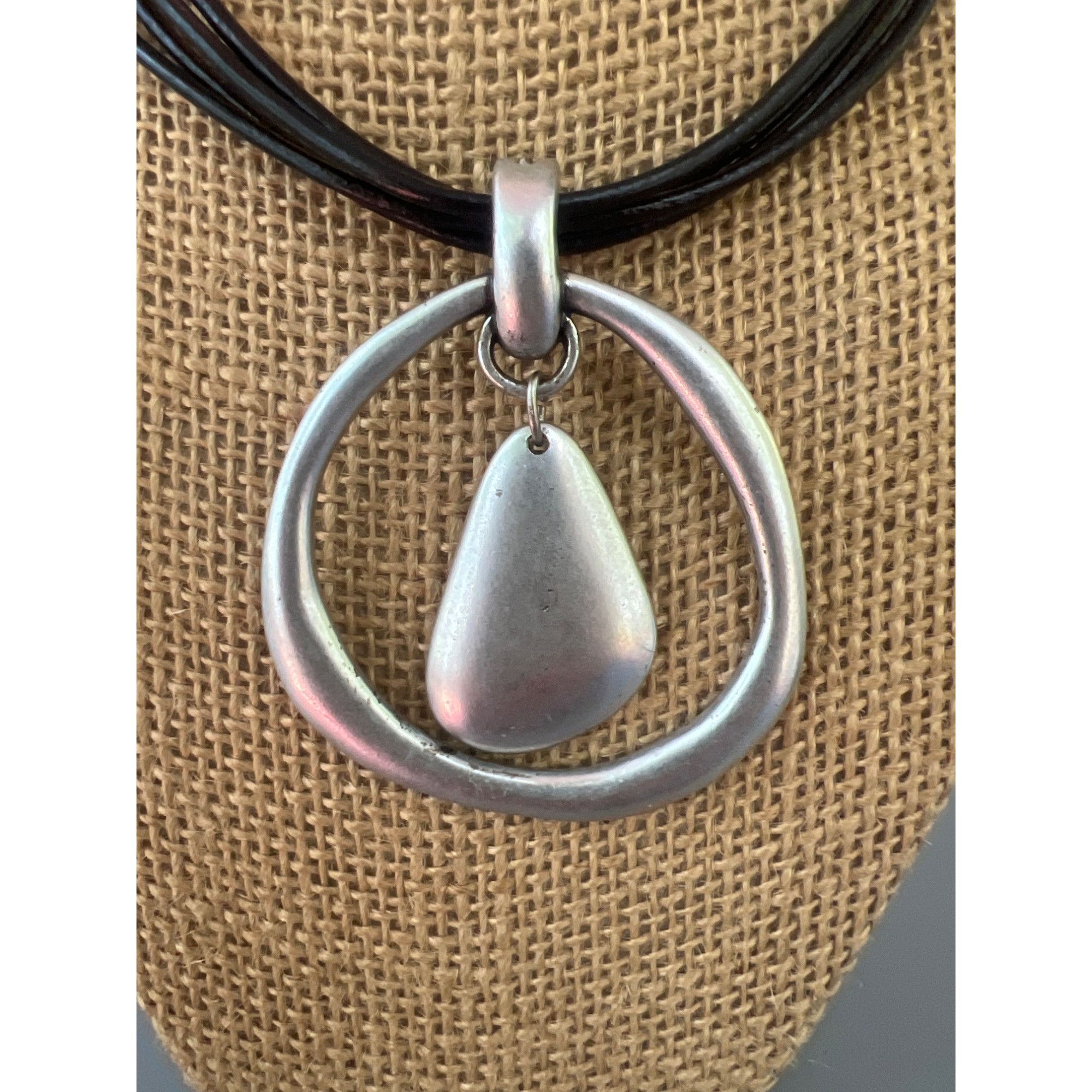 Other Premier Designs Easy Living Necklace Silver Tone Black Cord Size ONE SIZE - 3 Thumbnail