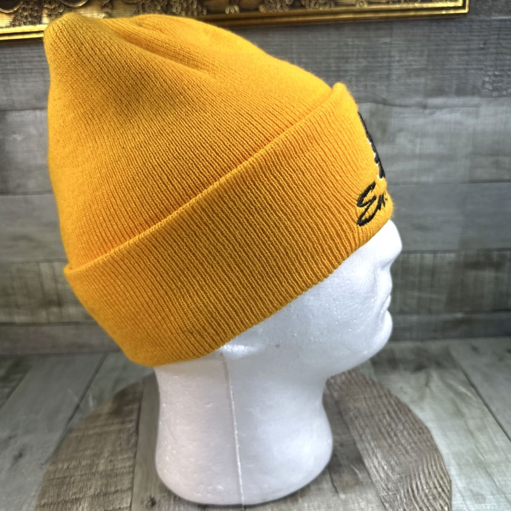 Vintage Symbol Men Beanie Winter Chinese Energy Symbol One Size Yellow Mens Size ONE SIZE - 5 Thumbnail