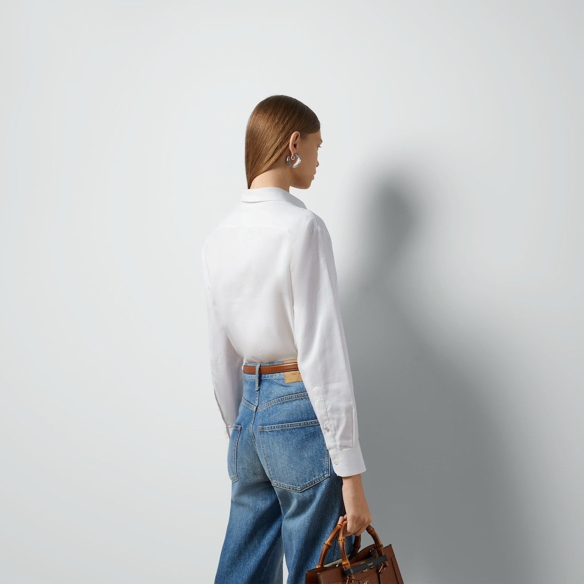 Gucci o1la5ras0526 Oxford Cotton Shirt in White Size XS / US 0-2 / IT 36-38 - 4 Thumbnail