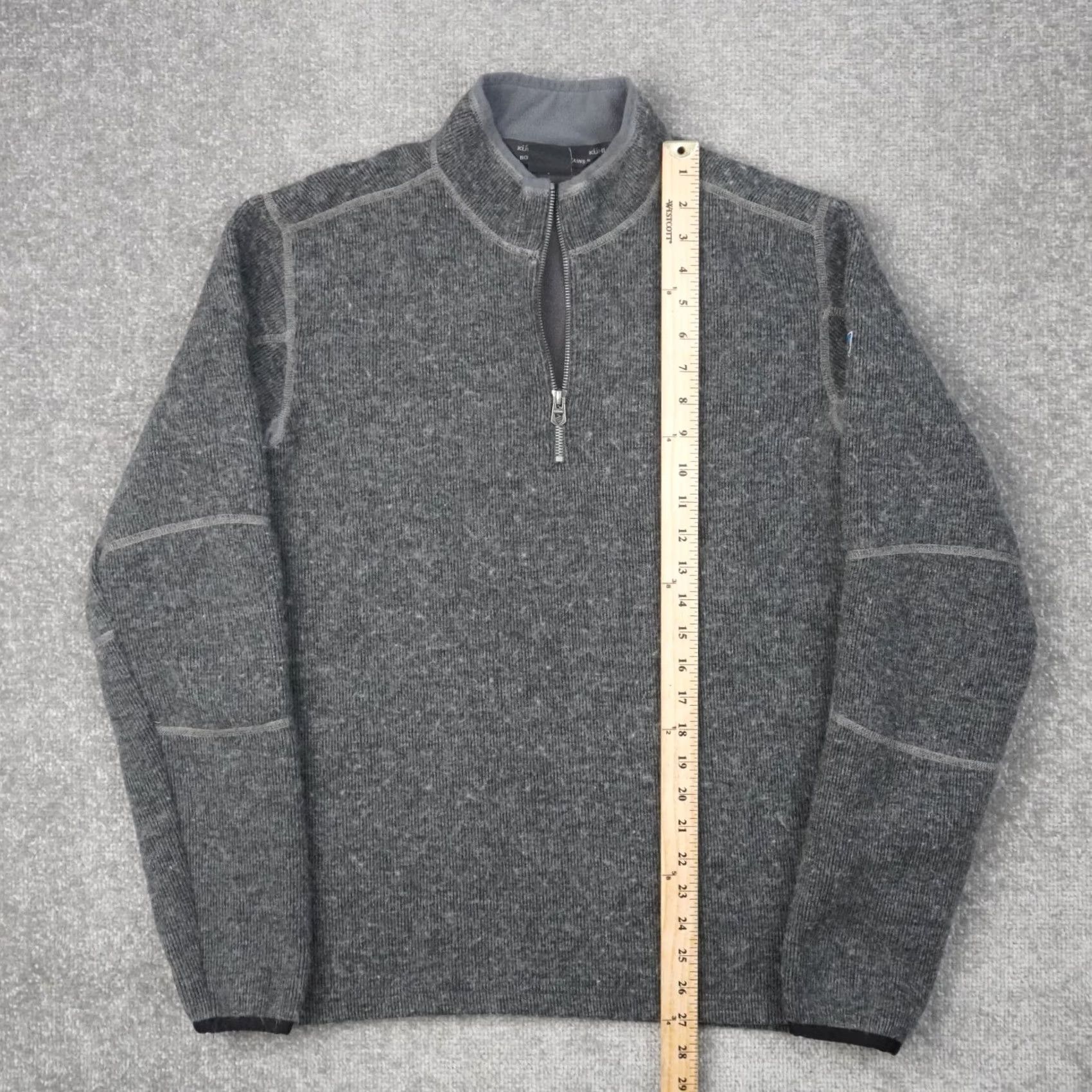Vintage Kuhl Sweater Mens Medium Wool Pullover 1/4 Zip Gray Knit Style Regular Size US M / EU 48-50 / 2 - 3 Thumbnail