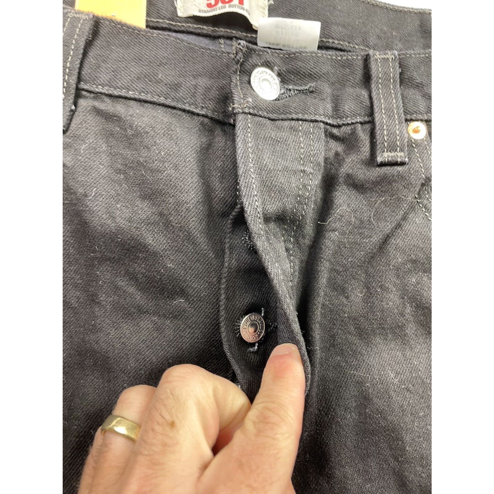 Levi's VINTAGE Levi's 501 Jeans Denim Black 38x32 Button Fly Straight Leg Mens Size US 38 / EU 54 - 5 Thumbnail