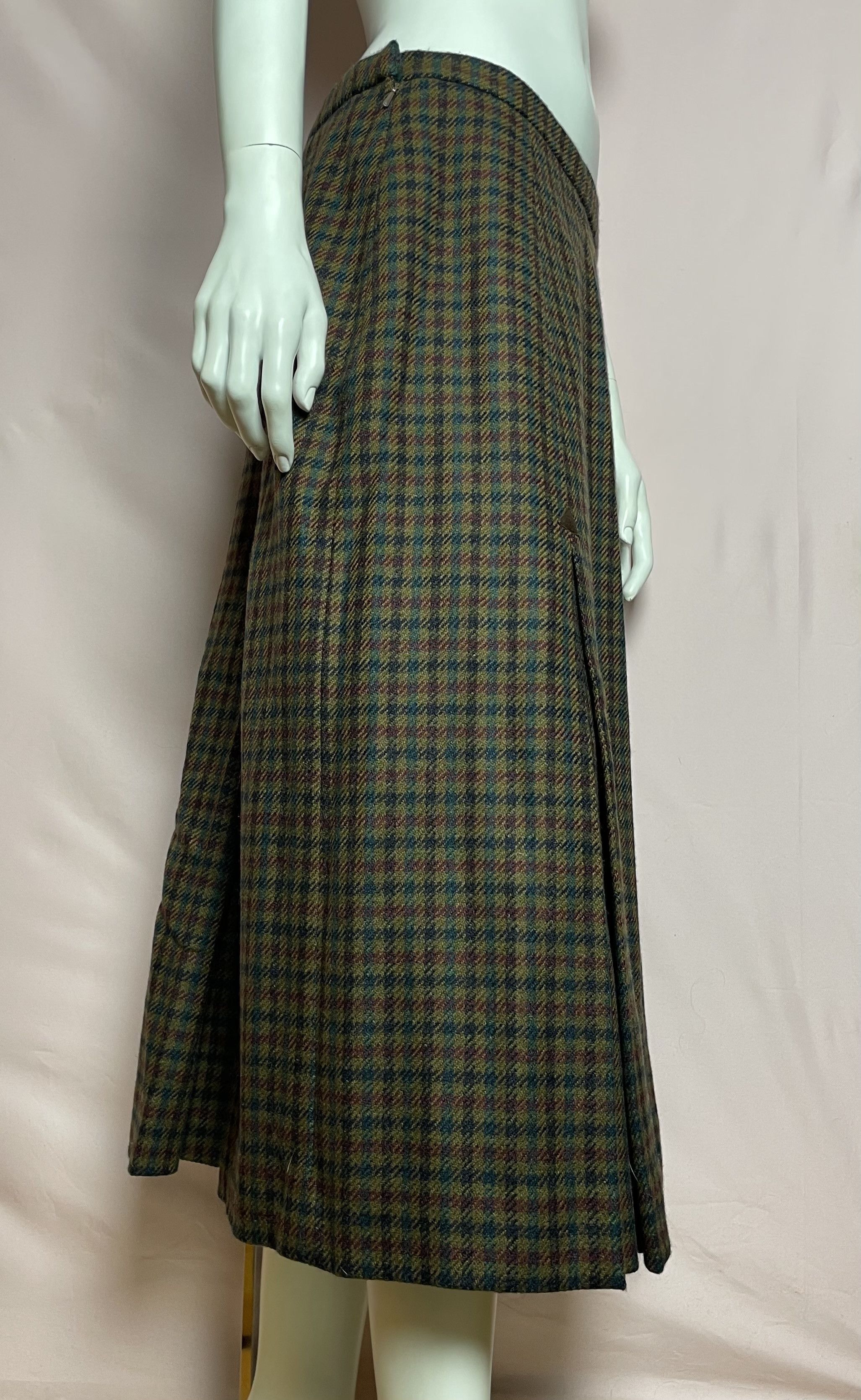 Burberry Burberrys Vintage Wool Check Plaid Long Skirt England Size 32" / US 10 / IT 46 - 6 Thumbnail