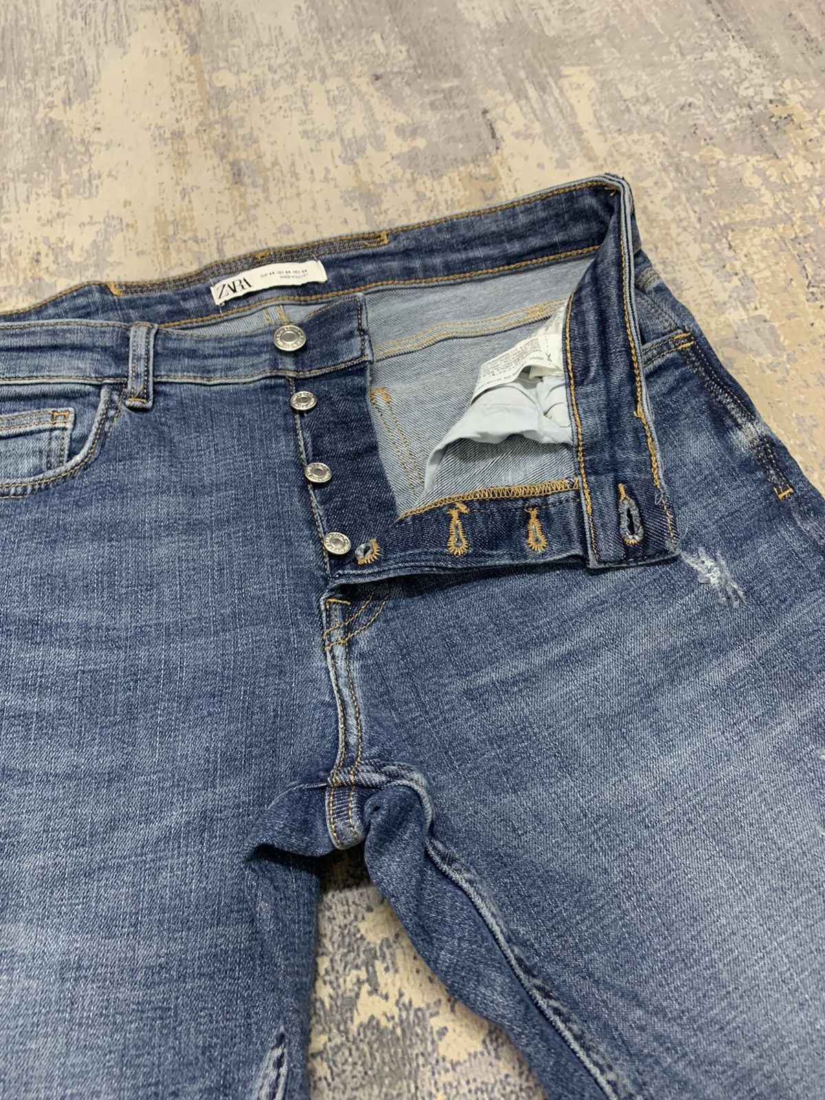 Designer × Jean × Zara Zara Thrasher Skinny-Fit Distressed Jeans 34x30 Size US 34 / EU 50 - 8 Thumbnail