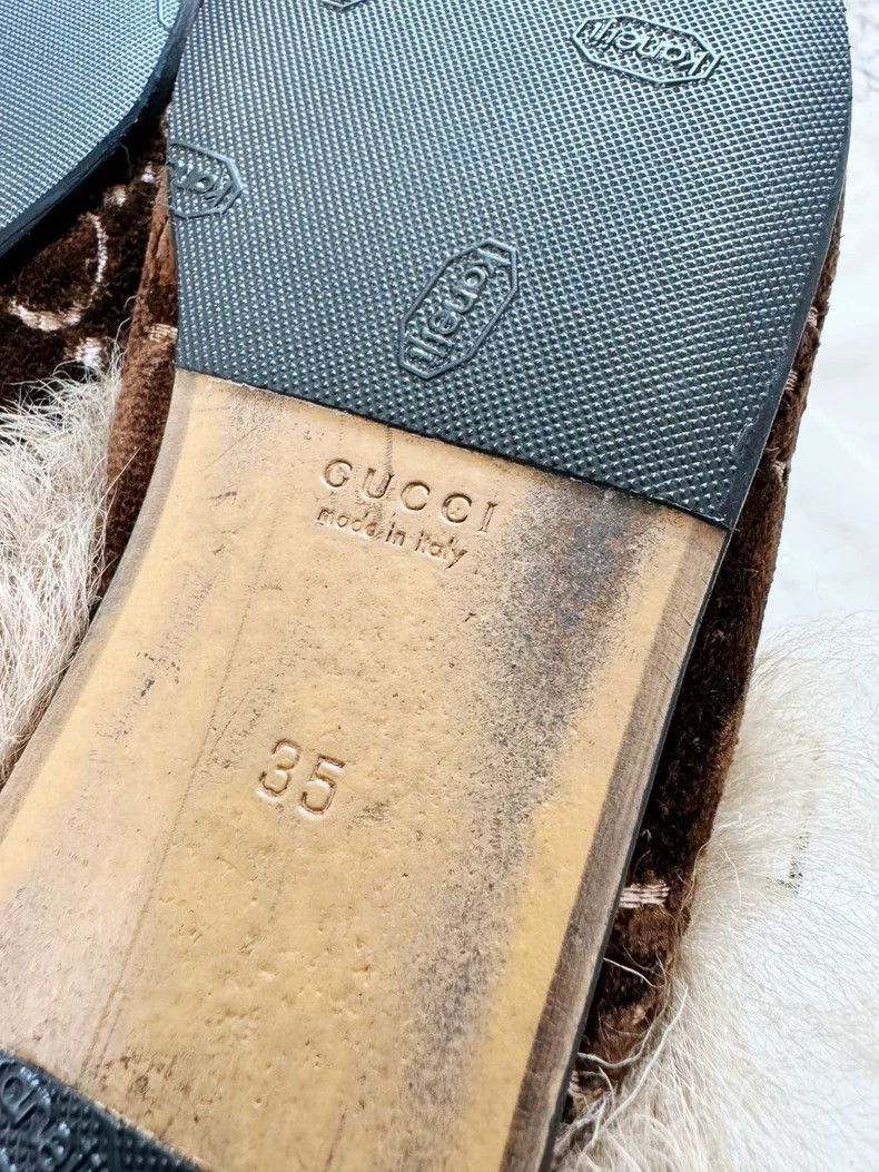 Gucci Gucci Brown Fur Slippers Size 35-2505 Size US 4.5 / IT 34.5 - 5 Thumbnail