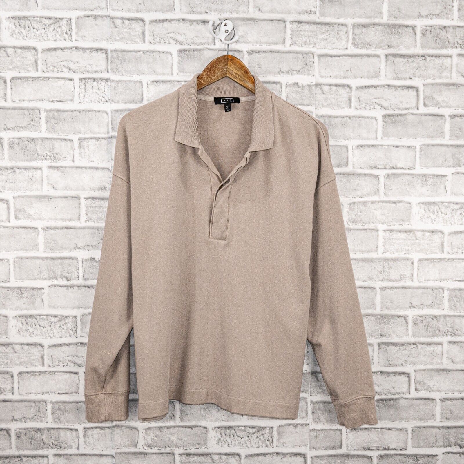 Other AYR The PhD Long Sleeve Collared Pullover Sweater in Beige Size US XL / EU 56 / 4 - 1 Thumbnail