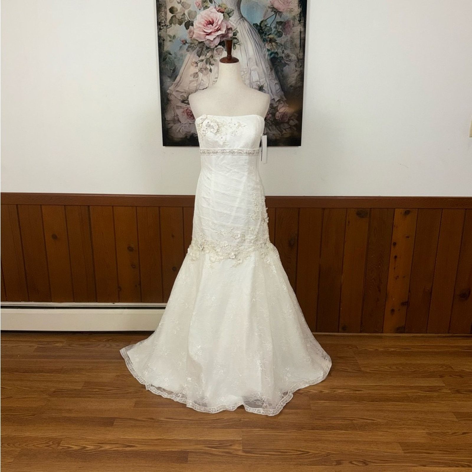 glitter lace-up sequins dress Ellie Wilde EW36043 - Long Embroidered Tulle, Sequin, Glitter Tulle,  Stretch Lining & Horsehair Mermaid Dress main image 0