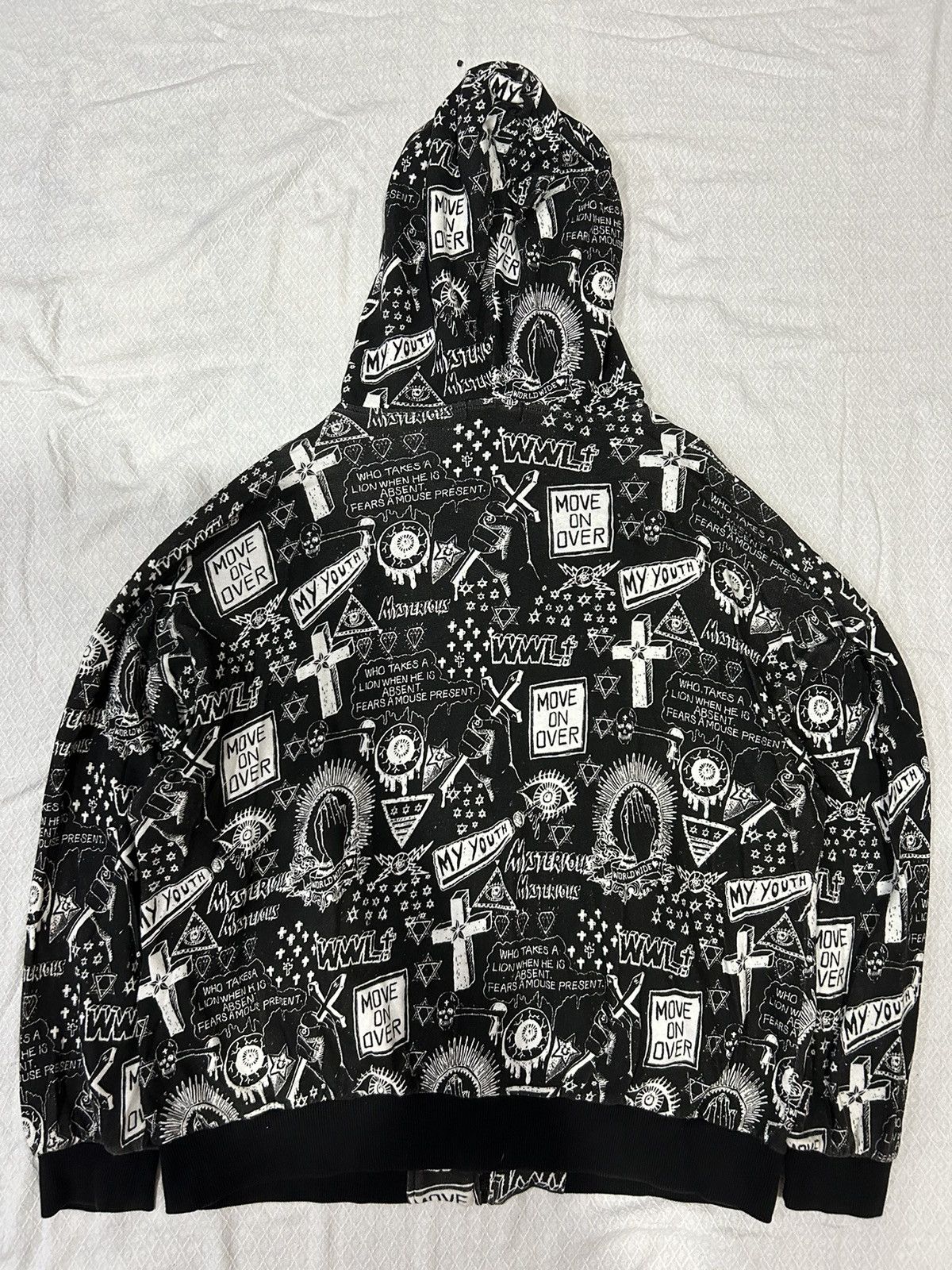 Beauty Beast Word Wide Love Allover Printed Zip Hoodie Style Size US L / EU 52-54 / 3 - 7 Thumbnail
