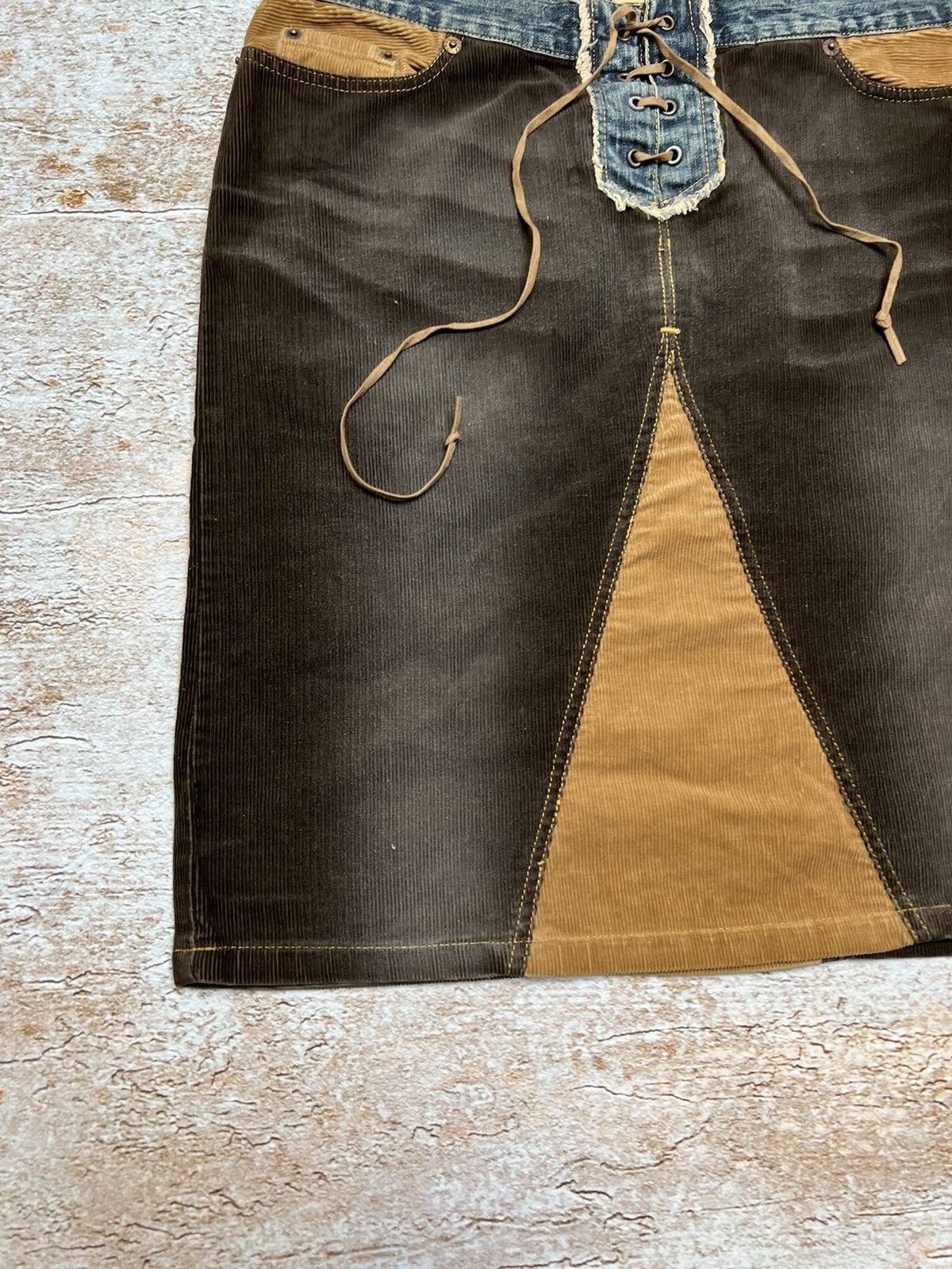 Vintage Vintage Japanese corduroy patchwork skirt Size 29" - 2 Thumbnail