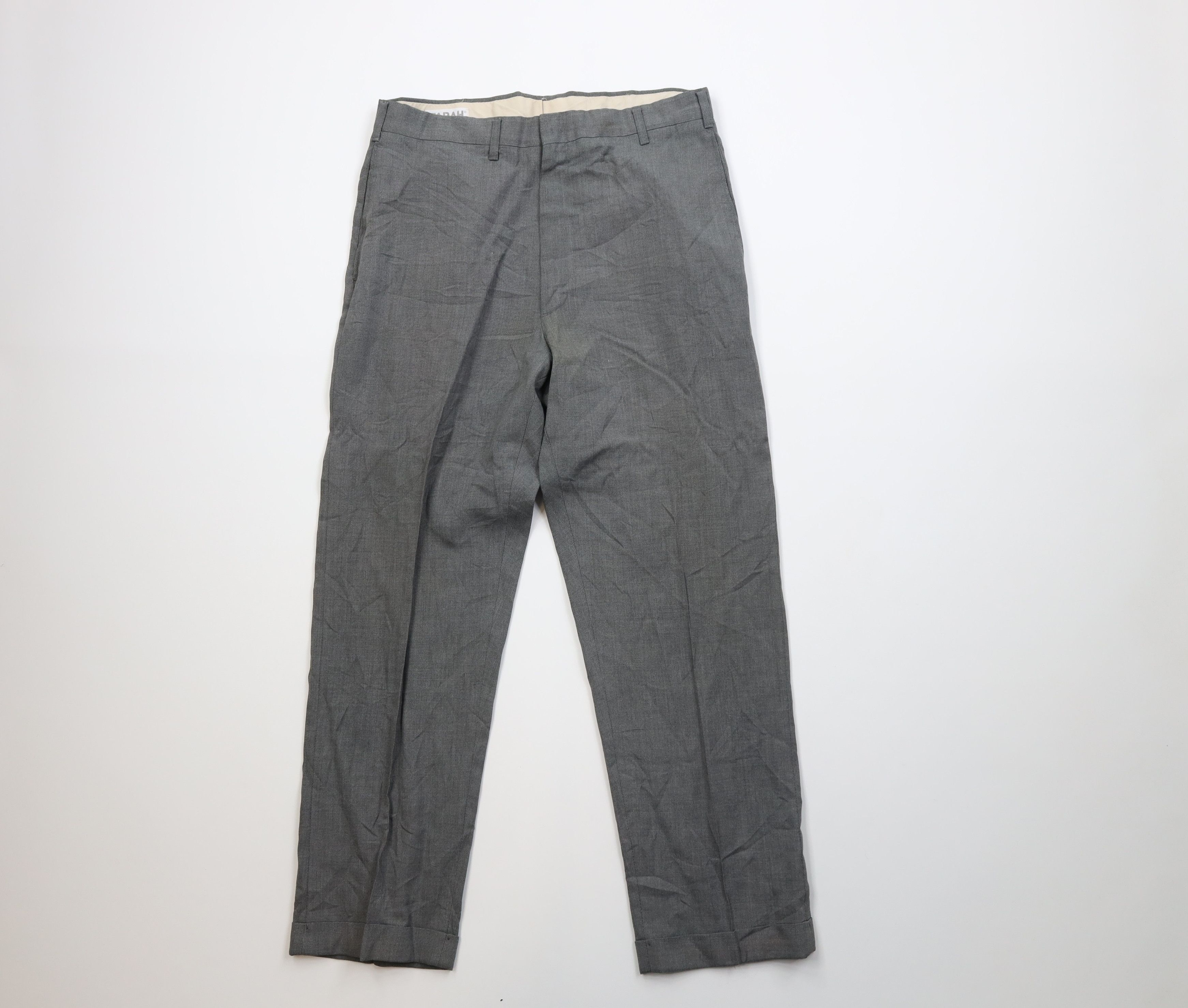 Vintage Vintage 60s 70s Streetwear Wool Knit Chino Pants Gray USA Size US 32 / EU 48 - 1 Thumbnail