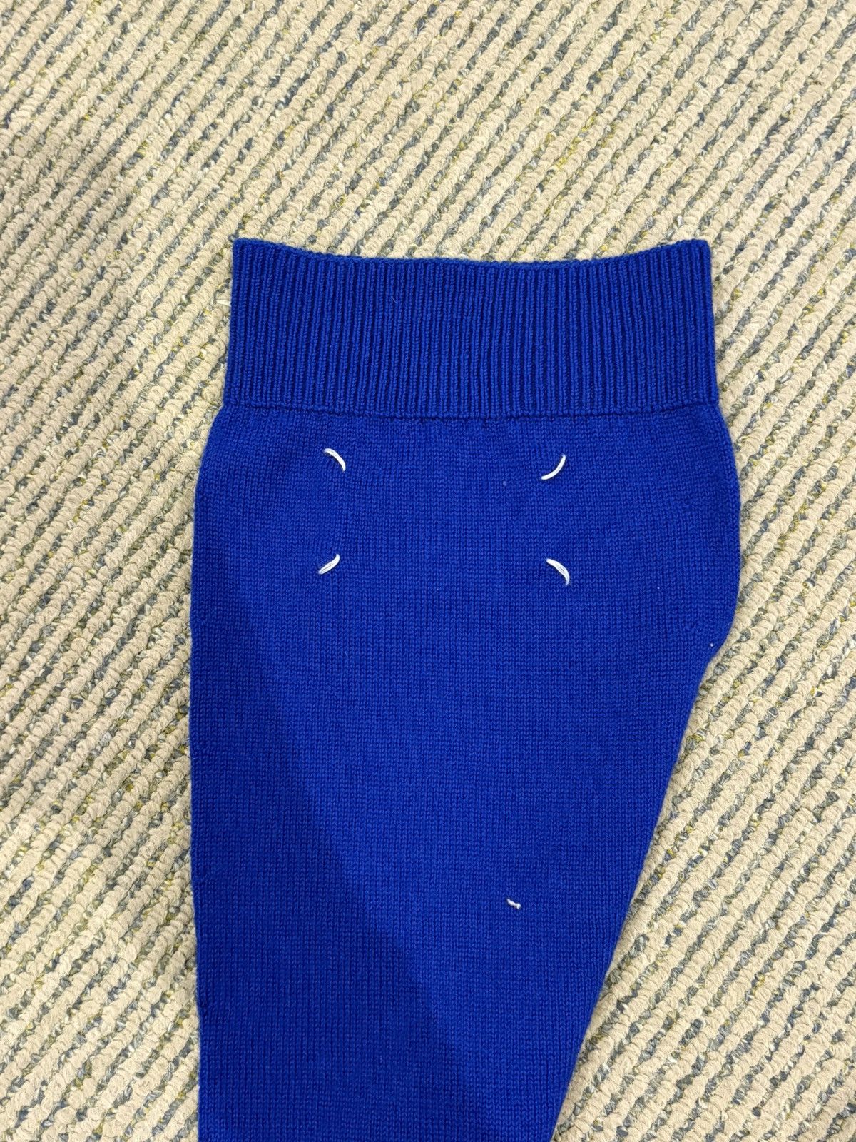 Maison Margiela Thigh High Blue Wool Tabi Socks Size ONE SIZE - 2 Thumbnail