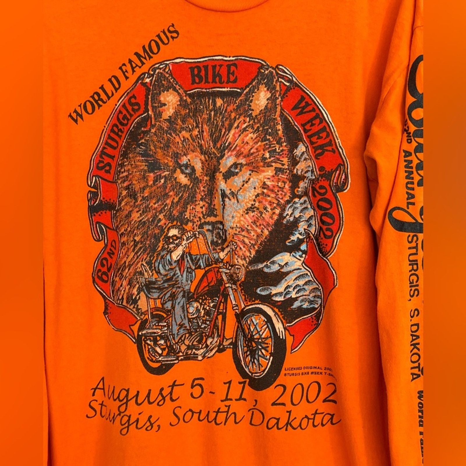 Comfort Colors VTG Y2K 2002 Sturgis Bike Week Legend Lives On! Wolf Shirt M Size US M / EU 48-50 / 2 - 3 Thumbnail