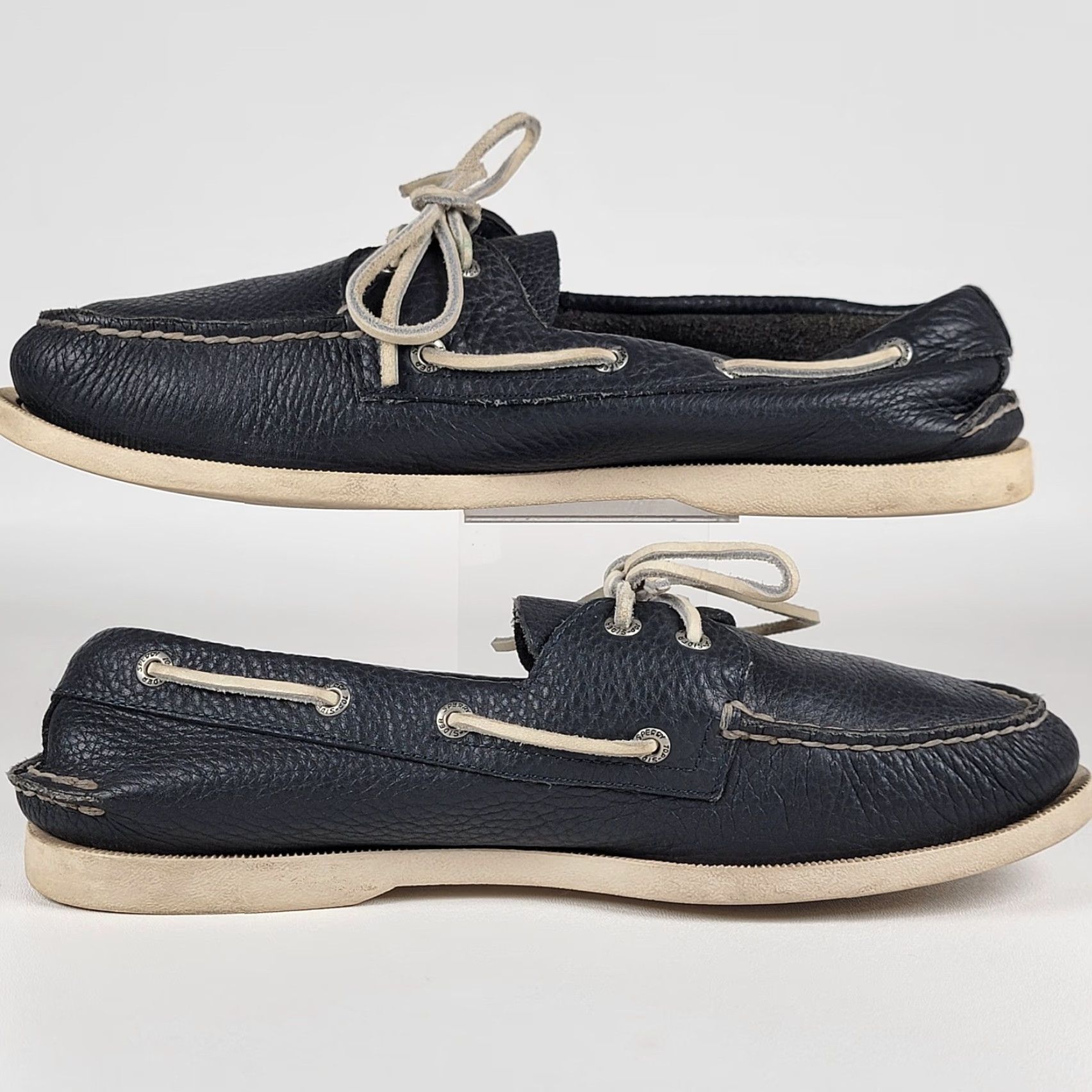 Sperry Sperry Top-Sider Boat Shoes Men 10 Leather Blue Casual Lace Up Deck Sport Shoes Size US M / EU 48-50 / 2 - 4 Thumbnail