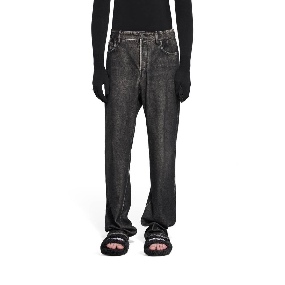 Balenciaga o1srvl11e0825 Denim Trompe L'Œil Pants in Black Size US 30 / EU 46 - 4 Thumbnail