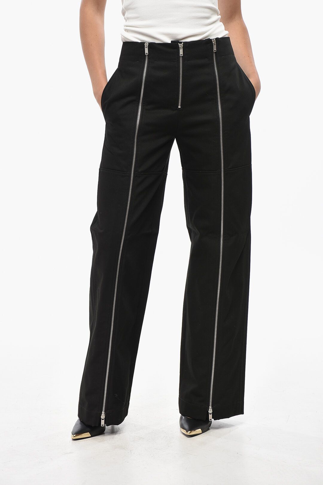 Jil Sander og1mm1225 Cotton Straight Fit Pant in Black Size 26" / US 2 / IT 38 - 1 Thumbnail