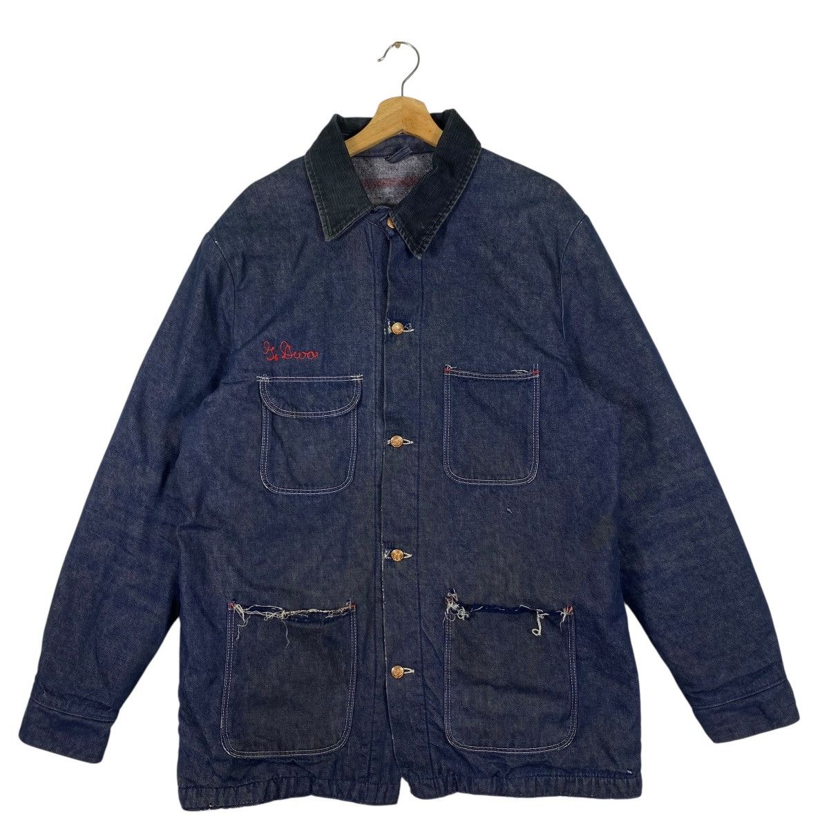Wrangler Vintage Men’s 1950s Wool Blanket Lined Blue Bell Denim Size US L / EU 52-54 / 3 - 1 Thumbnail