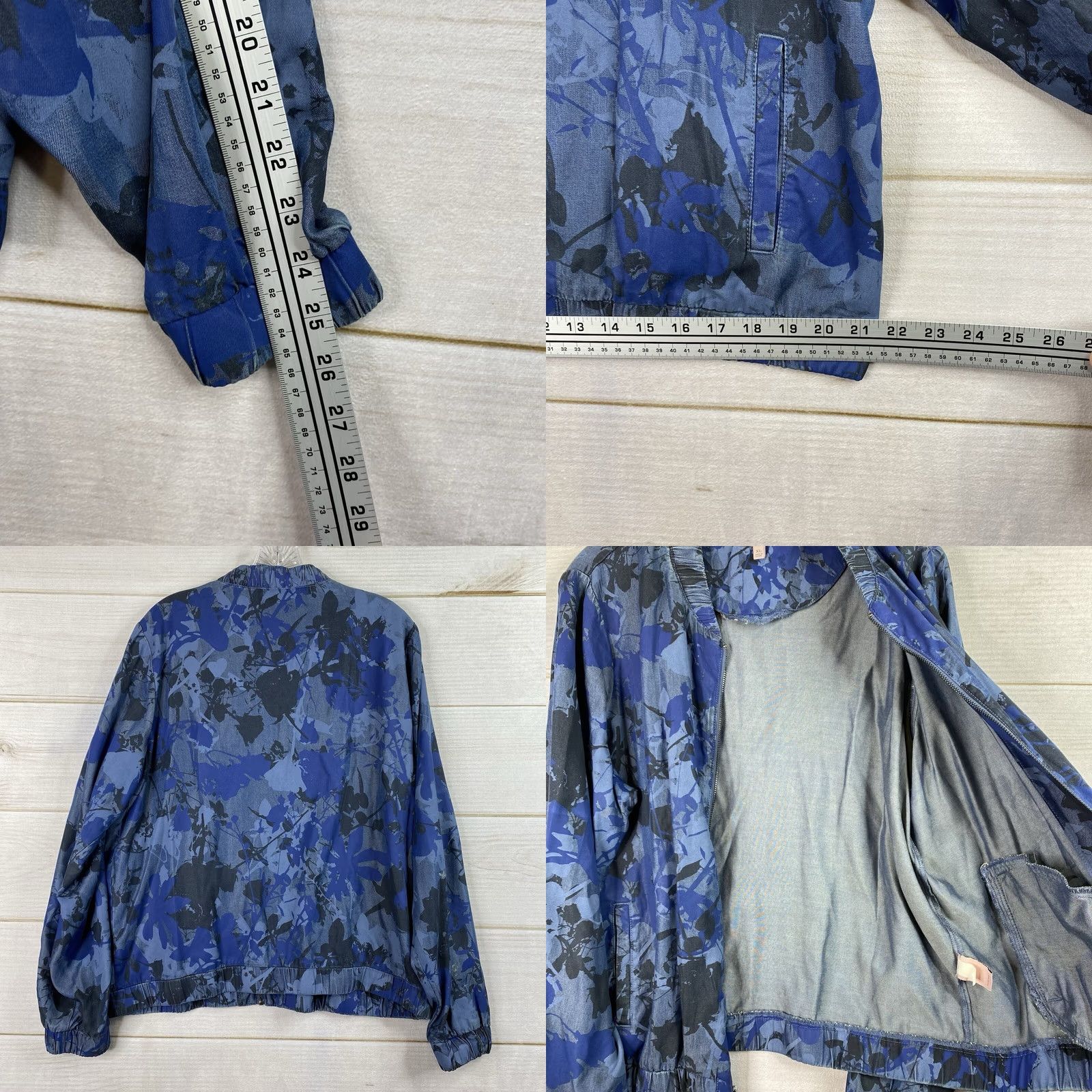 Juicy Couture Juicy Couture Jacket Womens XL Blue Geometric Chambray Denim Zip Size XL / US 12-14 / IT 48-50 - 8 Thumbnail