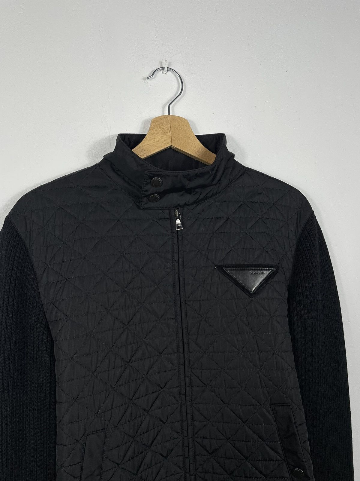 Designer × Prada Prada Wool Nylon Black Knit Light Tricot Jakcet Cardigan Size US M / EU 48-50 / 2 - 4 Thumbnail