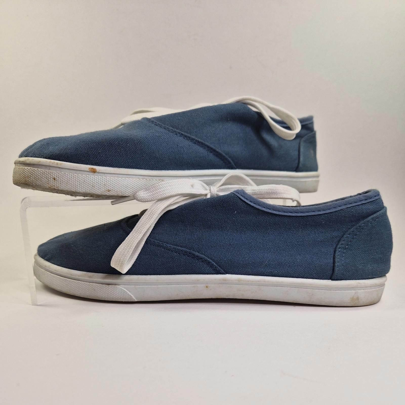 Other Chic Vtg 90s Women's Denim Jean Sz 8 Lace Up Sneakers Shoes Size US 8 / IT 38 - 1 Thumbnail