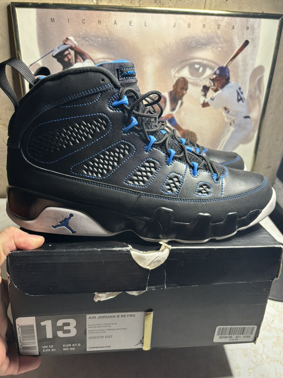 Jordan Brand Jordan Retro 9 ‘photo blue’ Size US 13 / EU 46 - 1 Thumbnail
