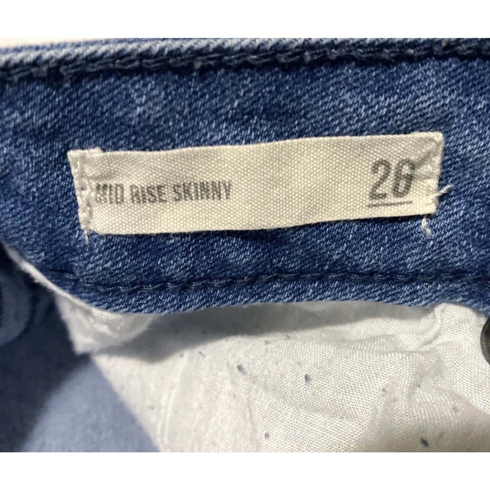 Vintage Harper Heritage Jeans Women W26 Blue Mid Skinny Denim Zip RF+27in Waist 26in Inseam 28-7 Style: Skinny (Regular) - Women Size 26" / US 2 / IT 38 - 6 Thumbnail