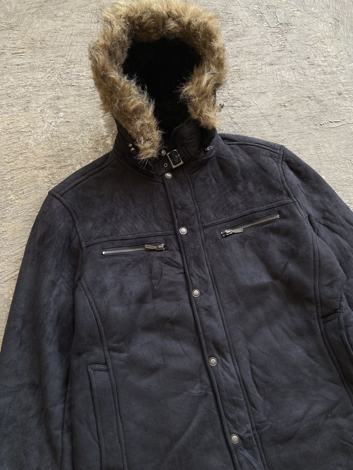 14th Addiction 2000s Nota Bene - Apocalypse Style Suede Fur Hoodie Jacket Size US L / EU 52-54 / 3 - 2 Thumbnail