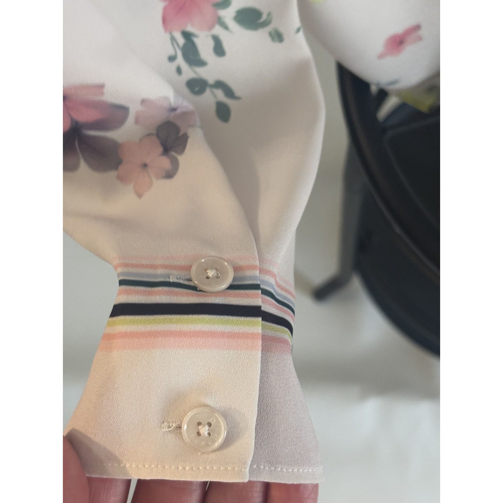 Ted Baker Ted Baker DressyFlora Sheer Blouse Shirt Top Multicolor sz 2 Size XS / US 0-2 / IT 36-38 - 8 Thumbnail