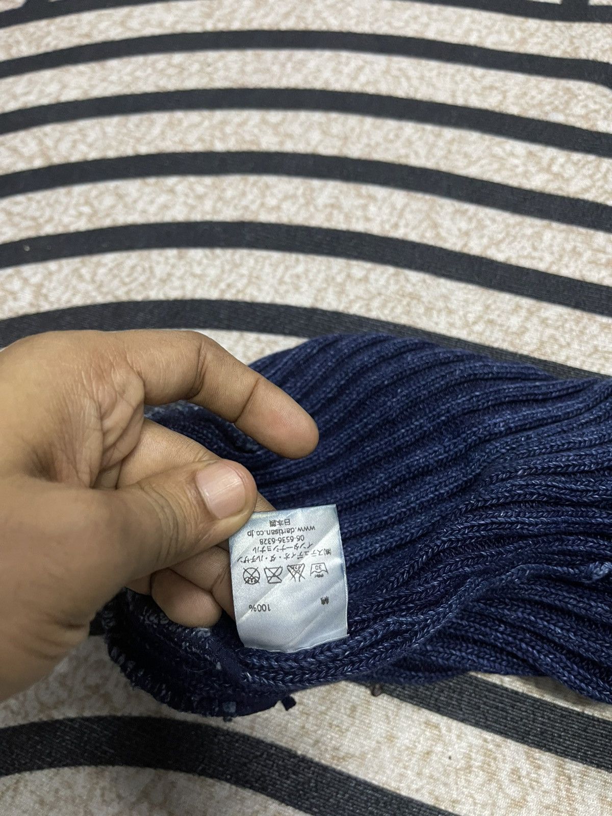 Studio D'Artisan 90s STUDIO D ARTISAN INDIGO SMALL LOGO BEANIE HAT Size ONE SIZE - 9 Thumbnail