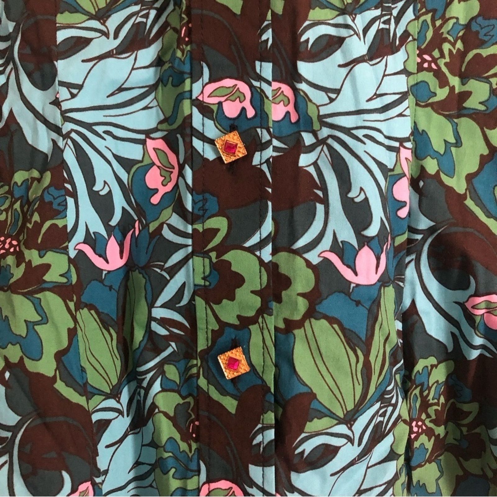 Other The Limited Floral Blue Green Pink Tropical Blouse Shirt Top Size XS / US 0-2 / IT 36-38 - 2 Thumbnail