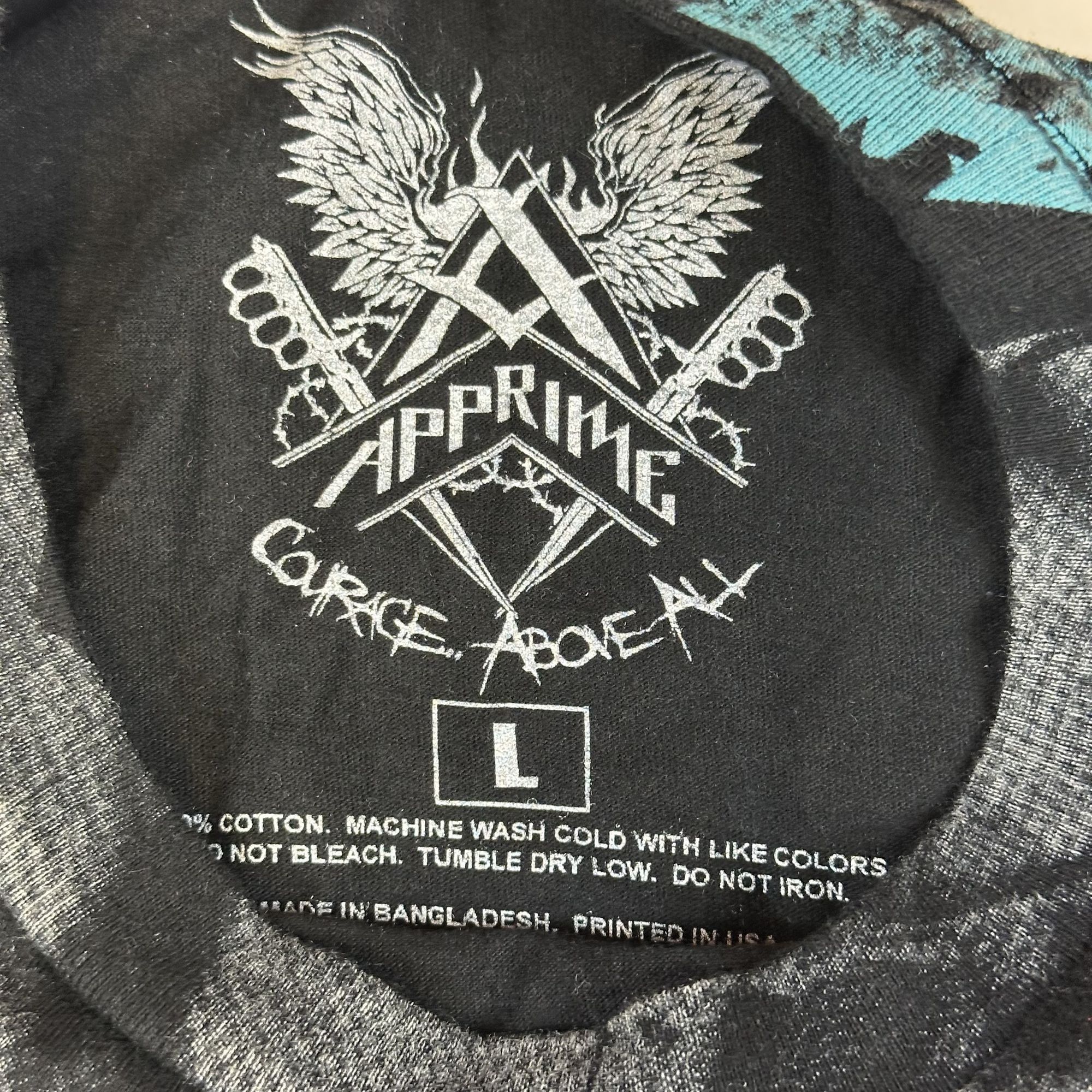 Vintage Apprime Courage Above All Graphic T-Shirt L Black & Blue 100 Size US L / EU 52-54 / 3 - 3 Thumbnail