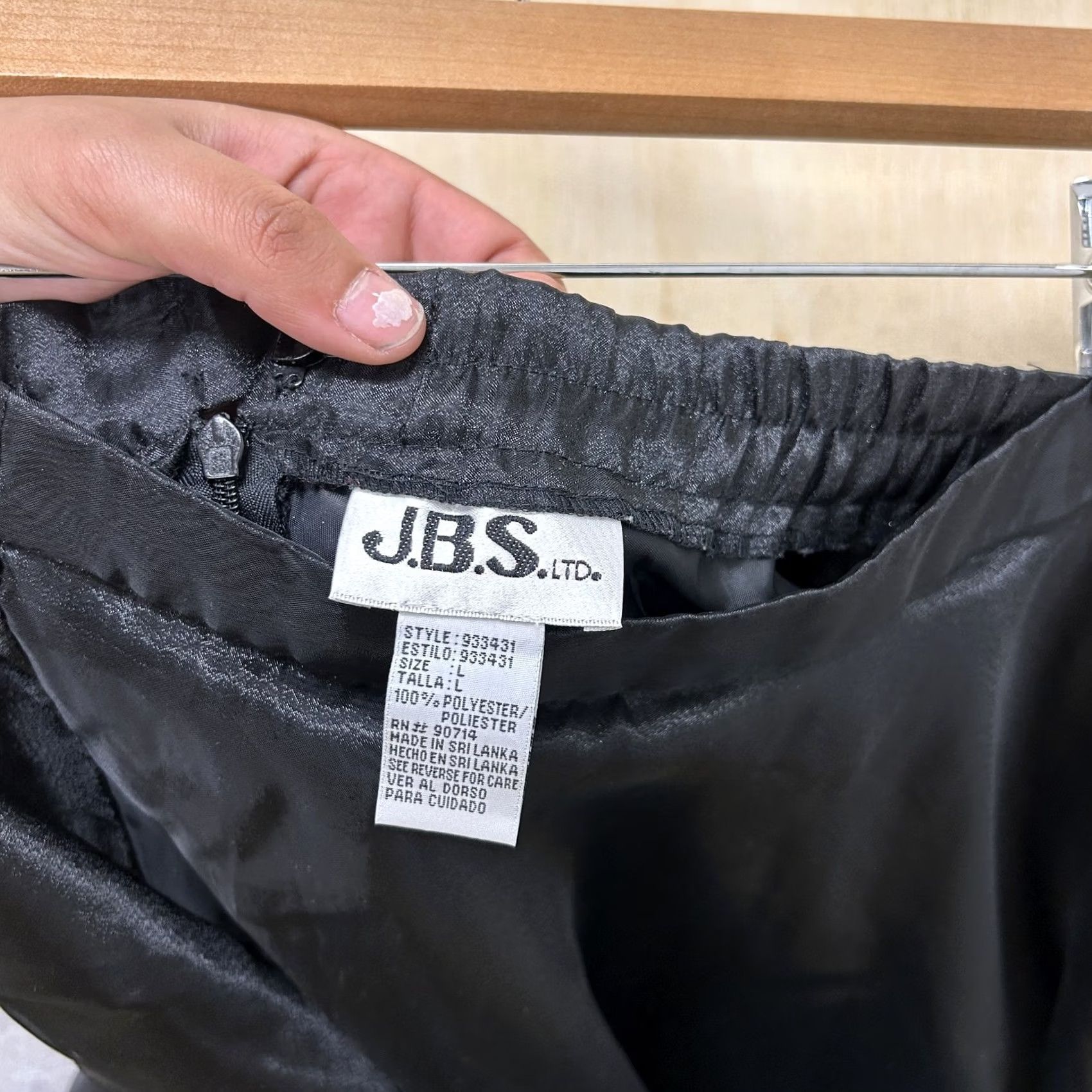 Vintage J.B.S. LTD. Skirt Womens Large Black Chiffon Maxi Long Lined Elastic Waist Party Size 36" / US 14 / IT 50 - 4 Thumbnail
