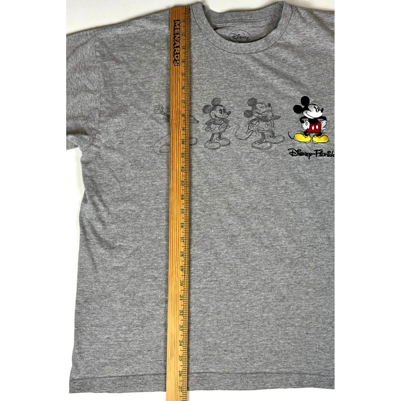 Disney Disney Mickey Mouse Florida Unisex Adult T-Shirt Embroidered XL Gray Cotton Blend Short Sleeve Crew Neck, A d u lt XL (Pre-owned) Size US XL / EU 56 / 4 - 5 Thumbnail