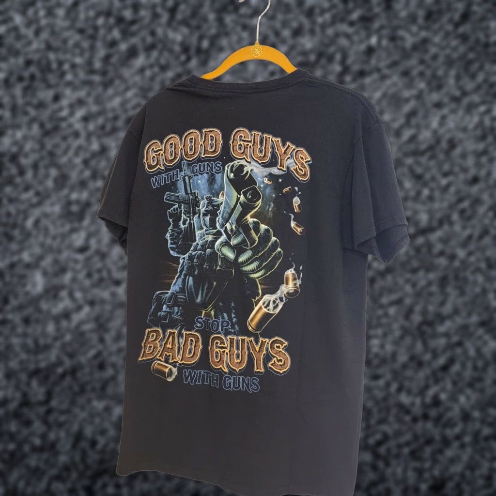Doublet Black Ink Design Graphic Tee Men's M Army Navy Police Tattoo Double Sided T-Shirt Black 2000s Size US M / EU 48-50 / 2 - 1 Thumbnail