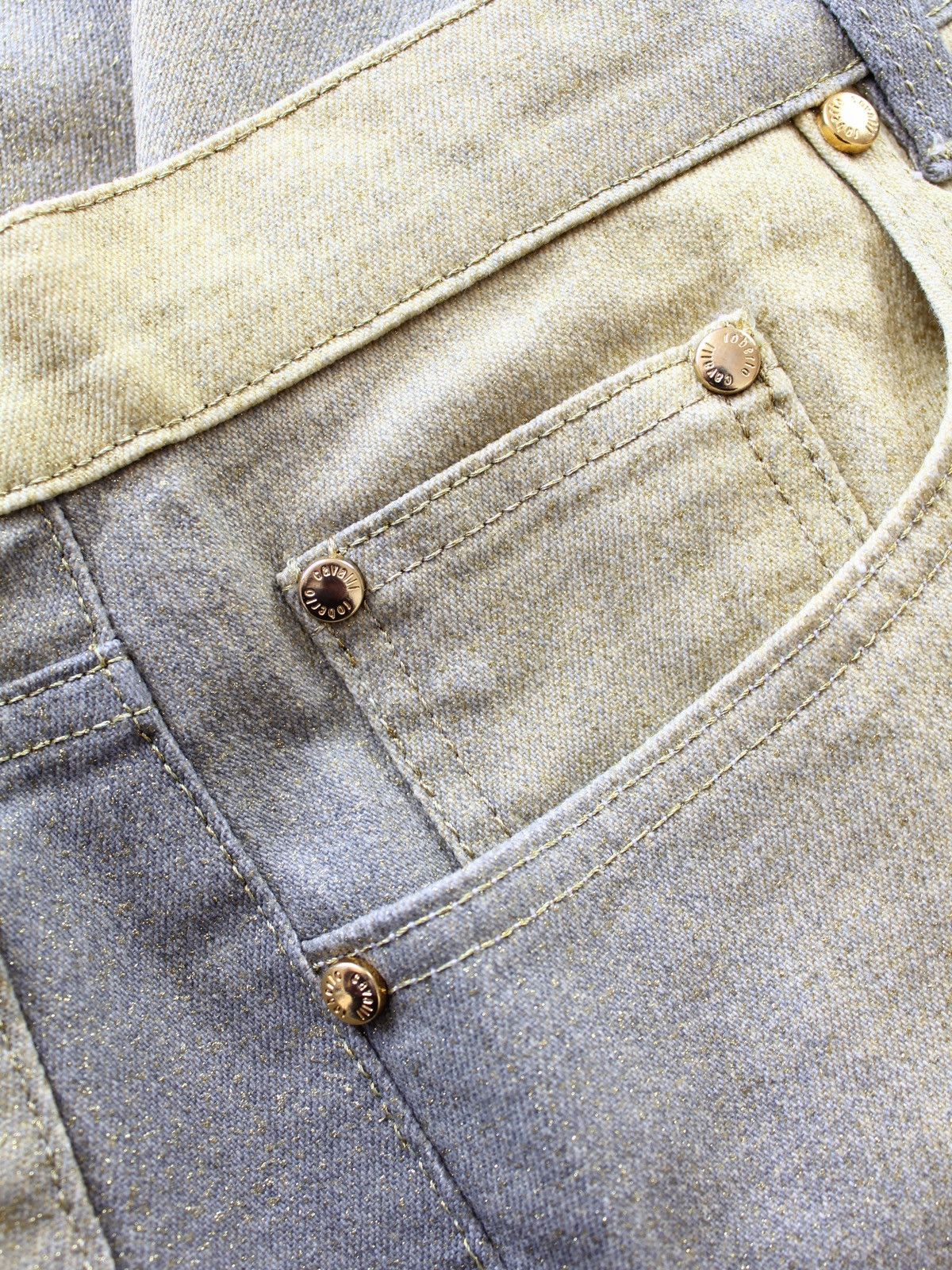 Roberto Cavalli Roberto Cavalli 1999 Gold Gradient Flared Jeans Size 28" / US 6 / IT 42 - 10 Thumbnail