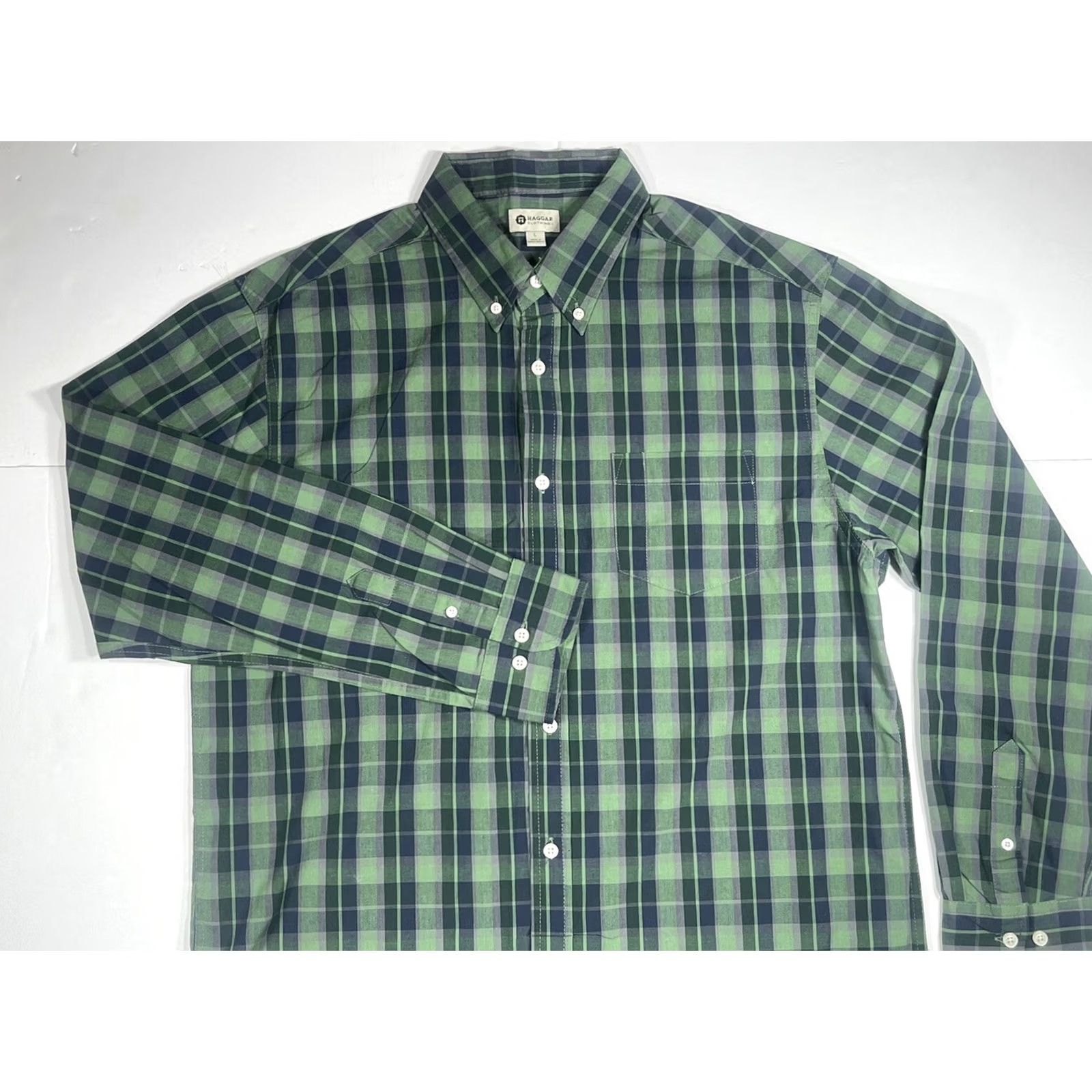 Haggar Haggar Plaid Button Front Shirt Men's L Multicolor Long Sleeve Flannel Size US L / EU 52-54 / 3 - 2 Thumbnail