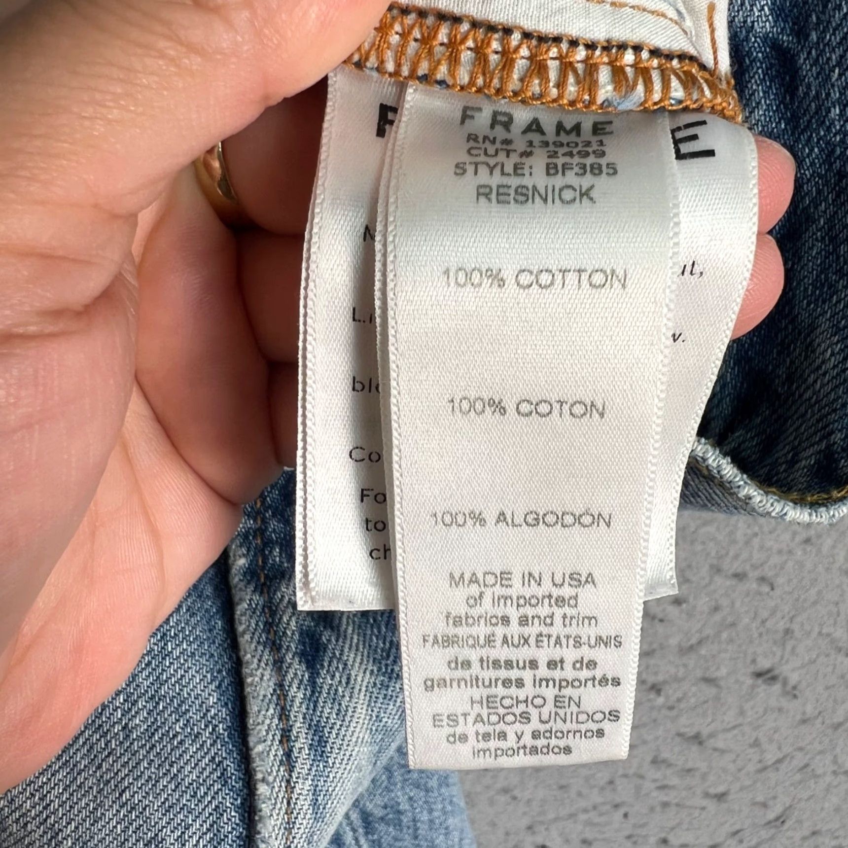 Frame FRAME Jeans Distressed 5-Pocket Design Straight Adult Womens 29 29x? Inseam 26 Blue Cotton Denim Button Vintage No Size 29" - 4 Thumbnail